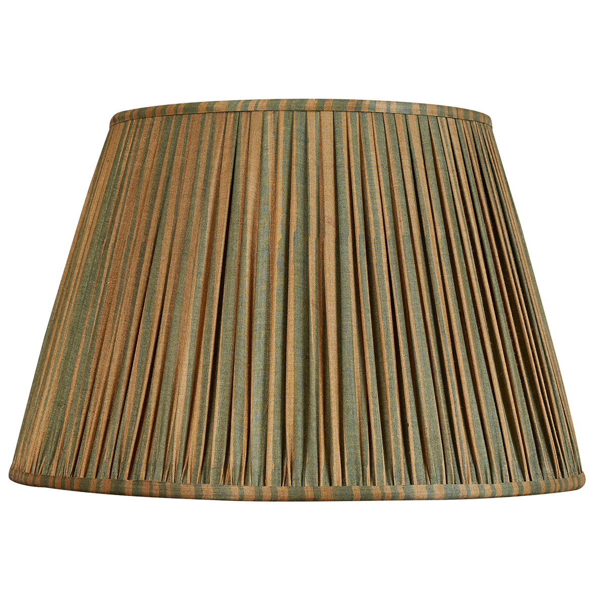 16 Inch Teal and green stripe silk sari lampshade