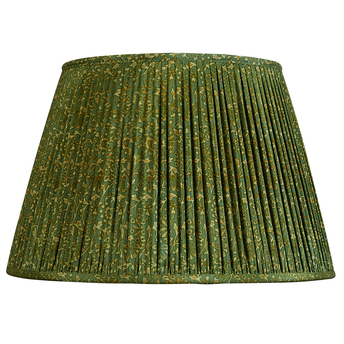 16 Inch Leaf green floral design silk sari lampshade