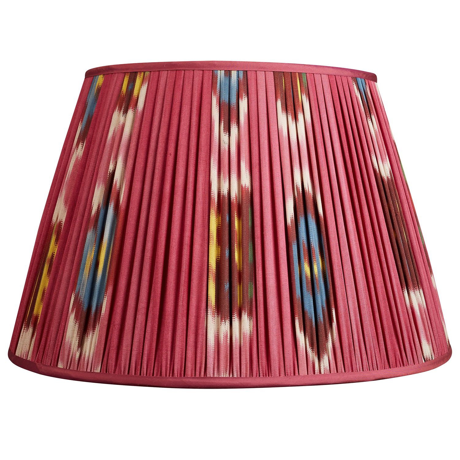 17 inch Magenta cotton and silk Ikat lampshade
