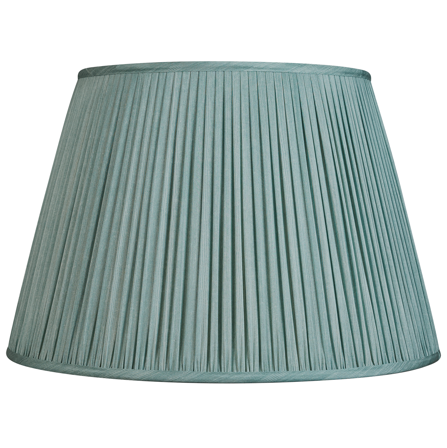 17 Inch Celadon green ripple pinstripe sari style gathered silk lampshade