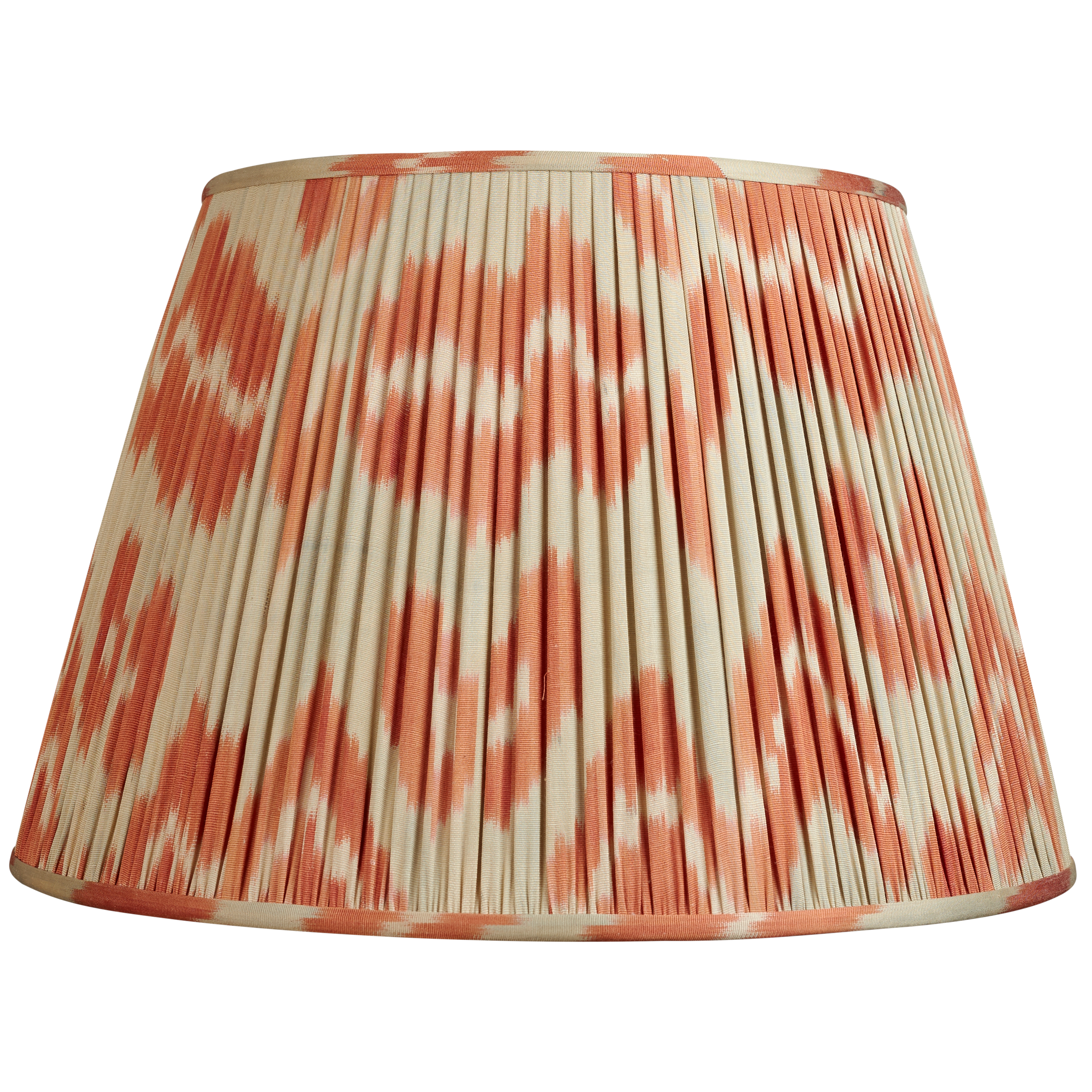 18 Inch (46cm) Cintamani design faded blue and red silk/cotton ikat lampshade