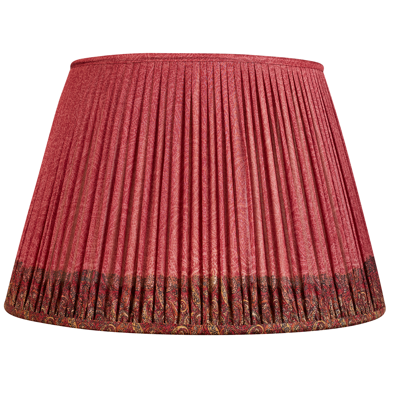 18 Inch Magenta and fuchsia Paisley design silk sari lampshade with border