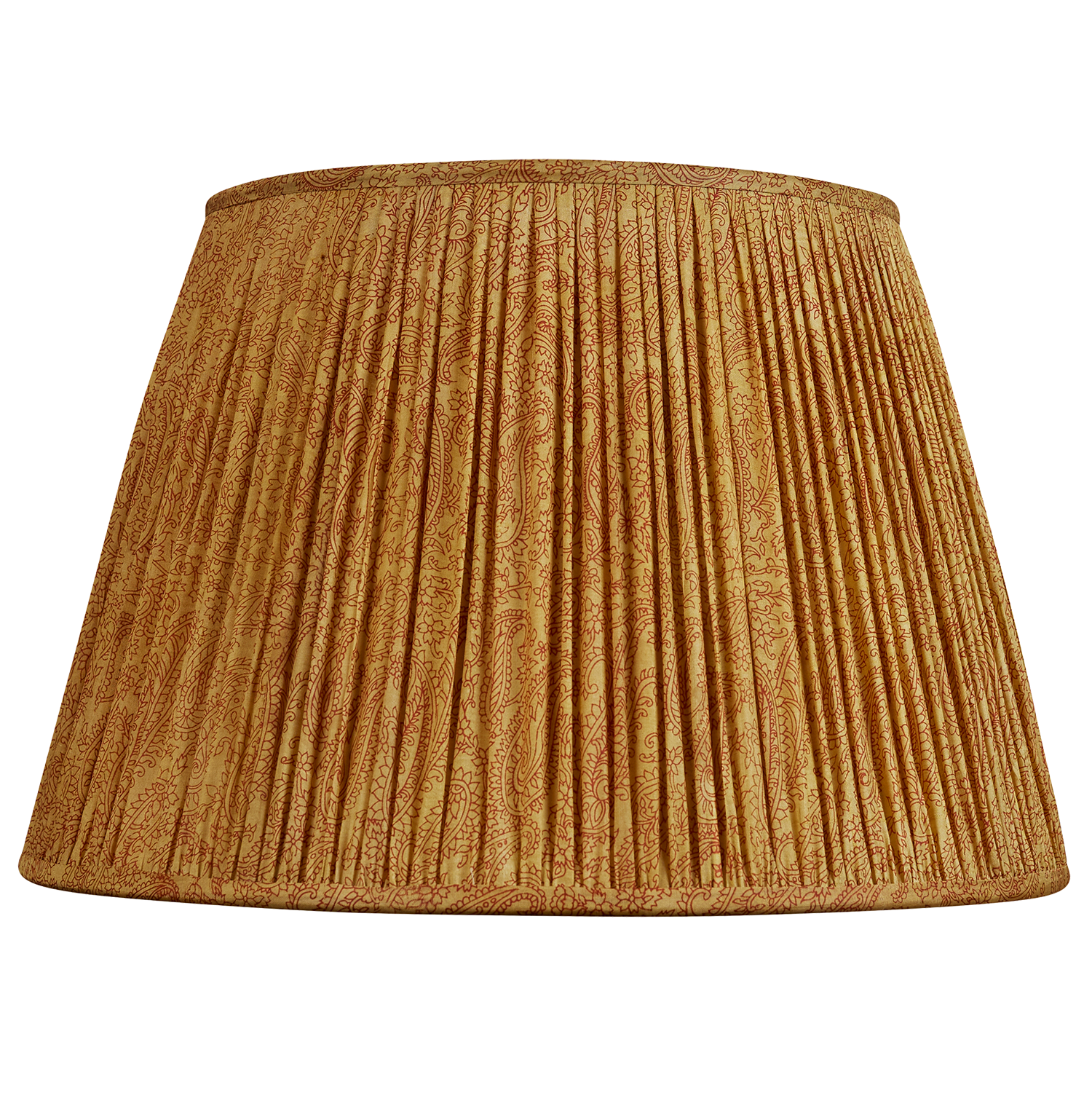 18 Inch Burgundy floral design on caramel ground silk sari lampshade