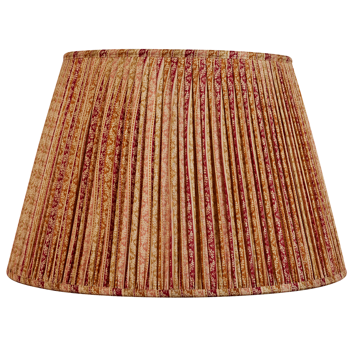 18 Inch Burgundy and caramel striped floral silk sari lampshade