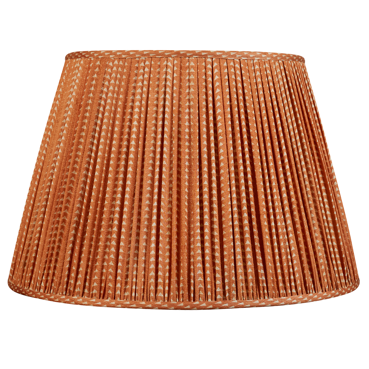 18 Inch Small geometric design sienna vintage raw silk sari lampshade