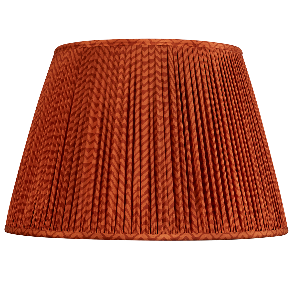 18 Inch Terracotta and sienna geometric design silk sari lampshade