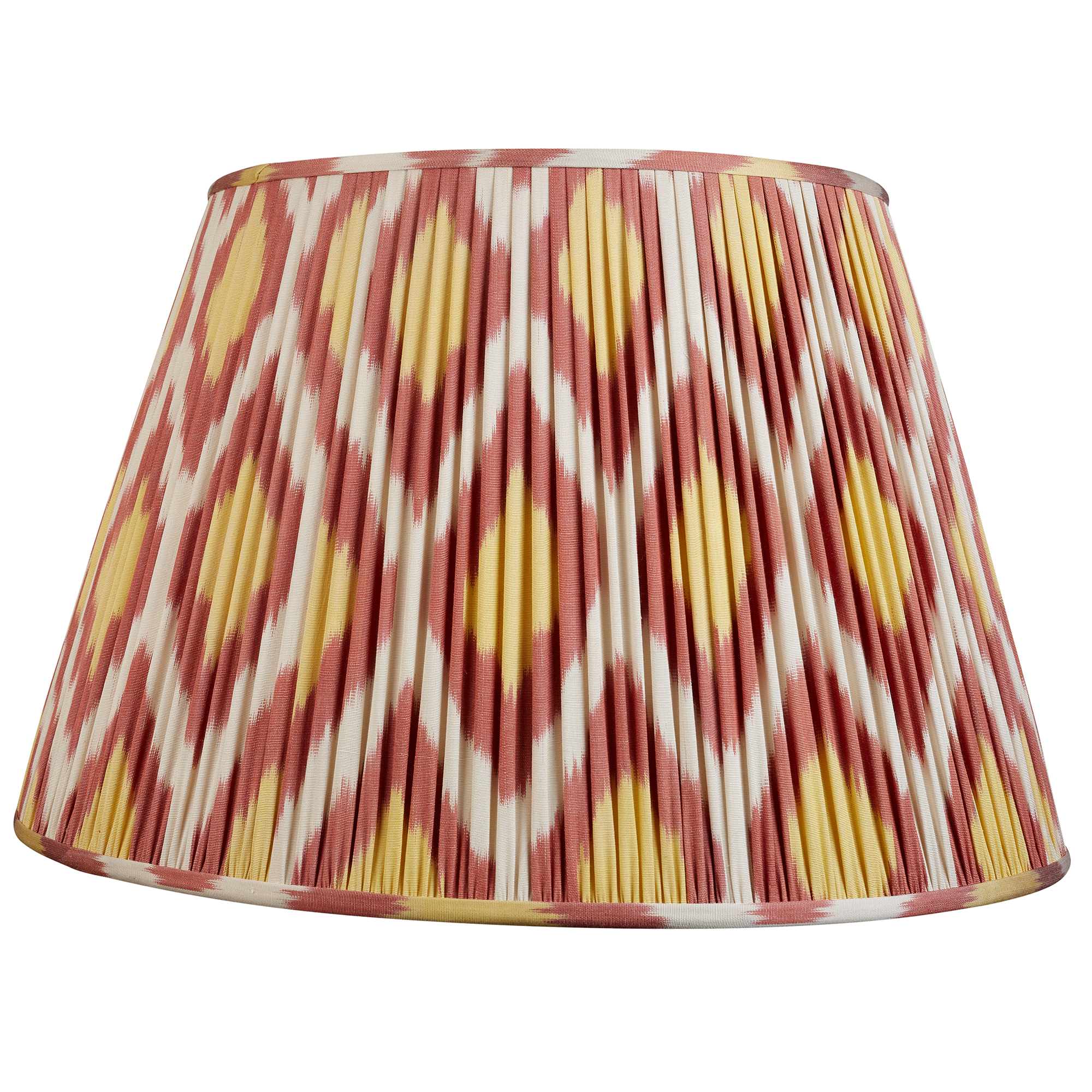 16 Inch Burgundy and yellow Ikat Lampshade