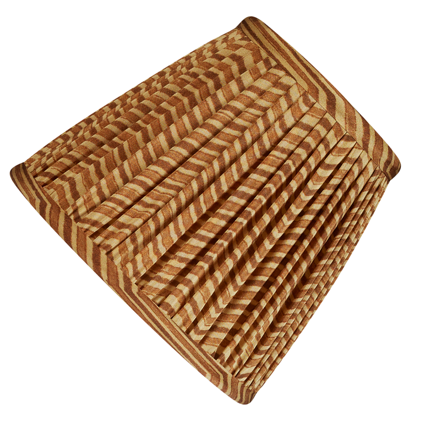 6 inch Caramel and tan chevron design silk sari style reading light shade