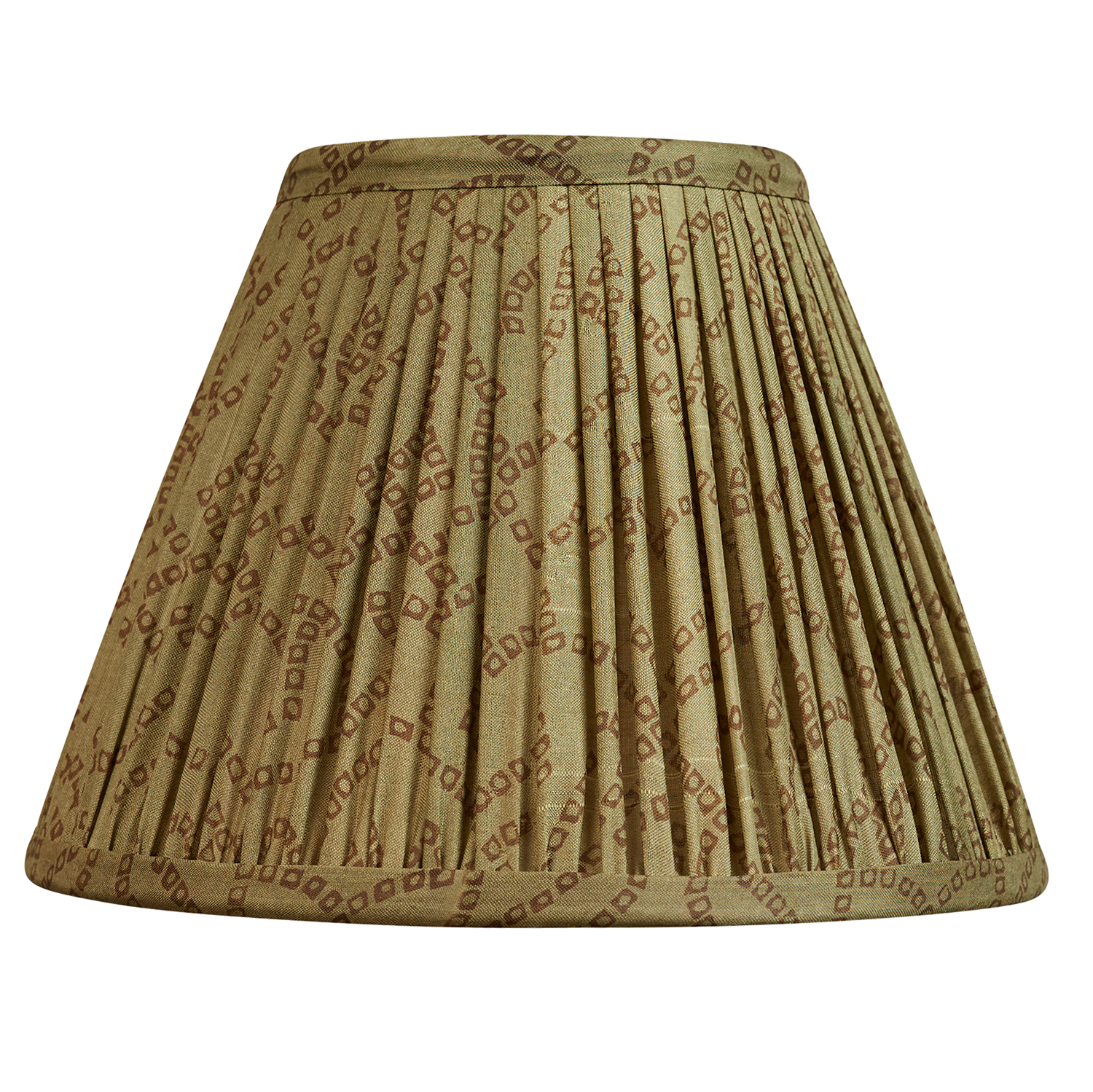 8 inch Forest green Patola design French drum silk sari lampshade