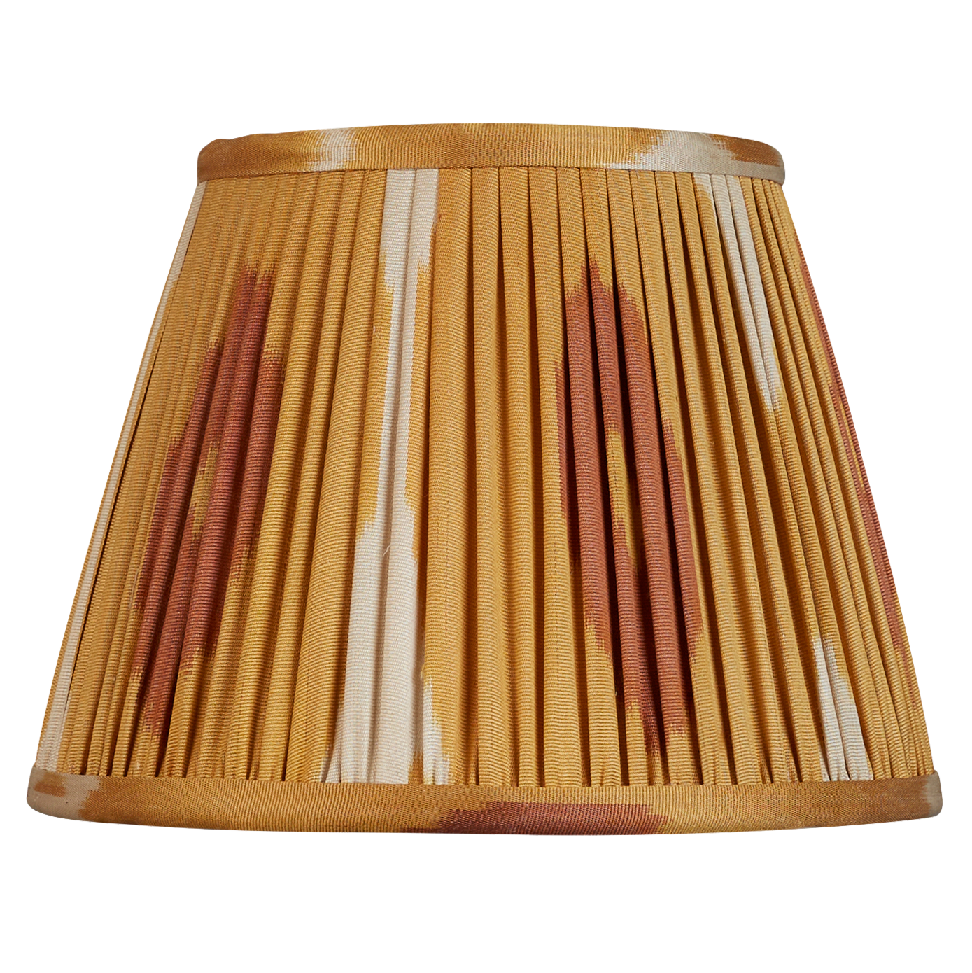 8 inch - 20 cm Toffee and caramel cotton and silk ikat lampshade