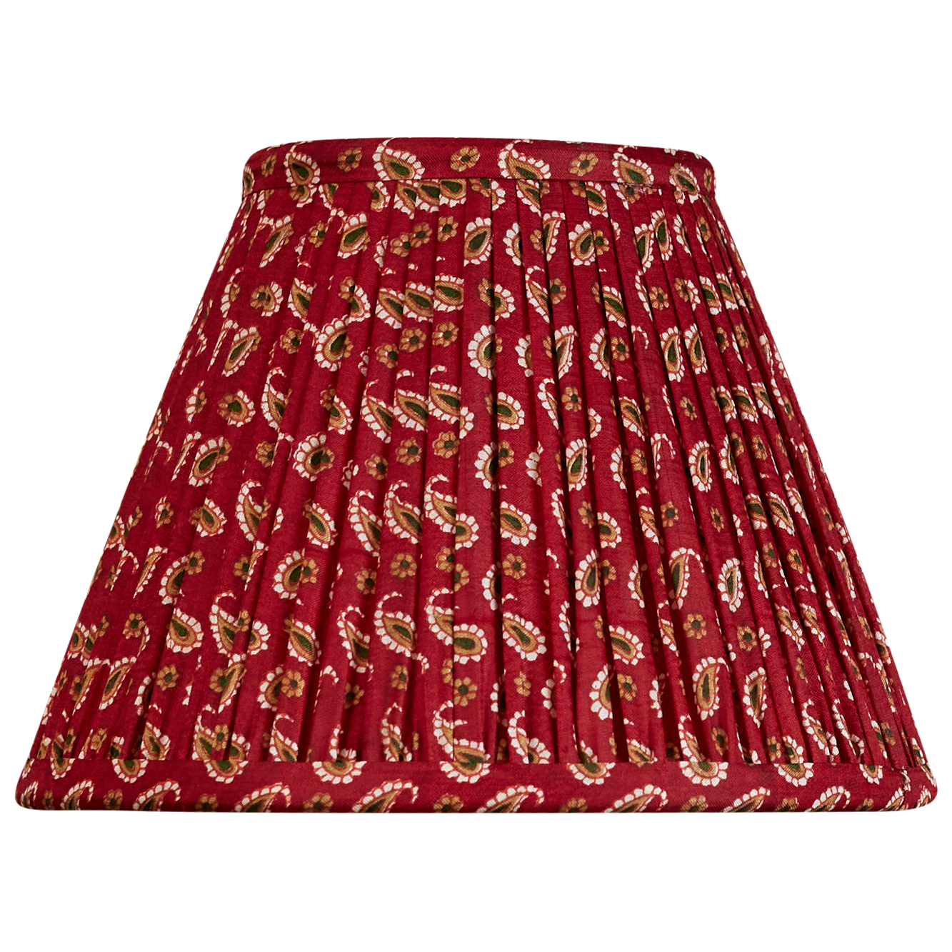 8 inch Magenta paisley design French drum silk sari lampshade