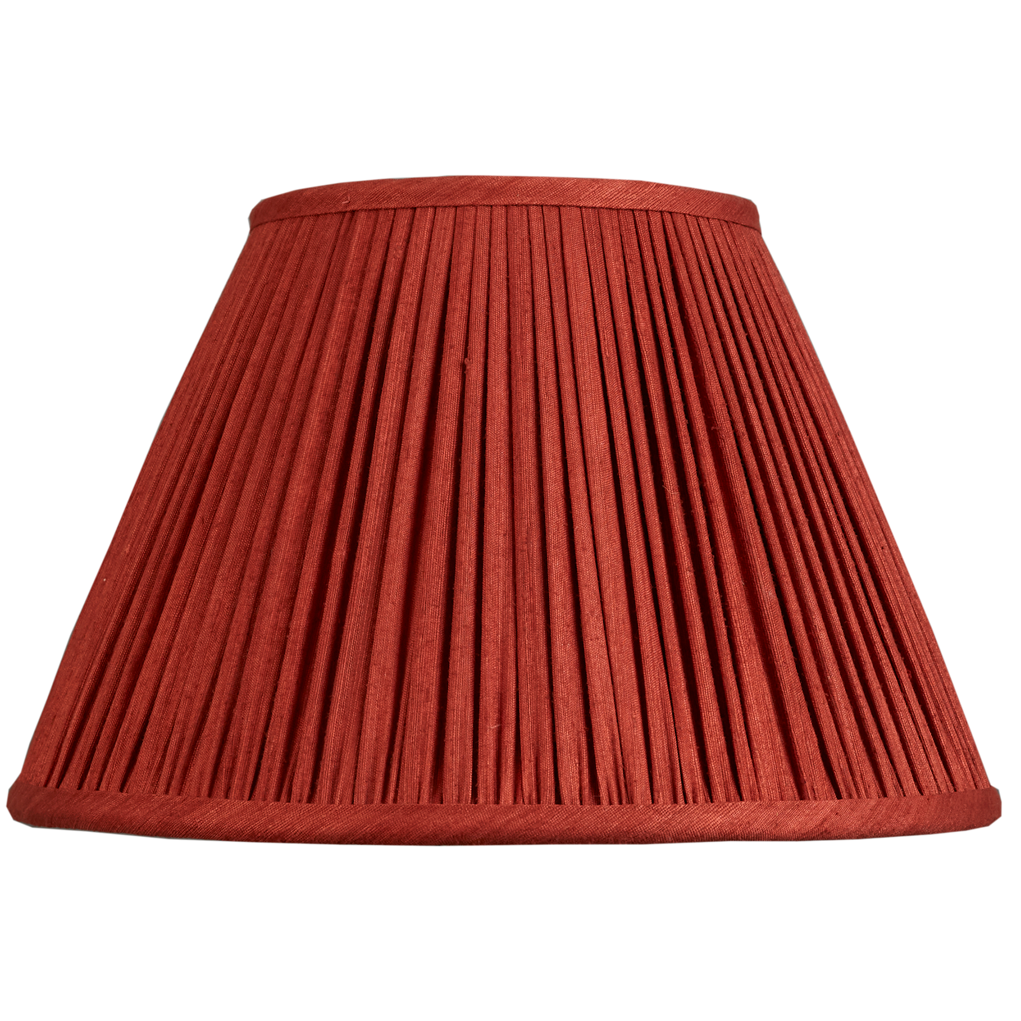 12 inch red/coral Mulberry silk French drum lampshade