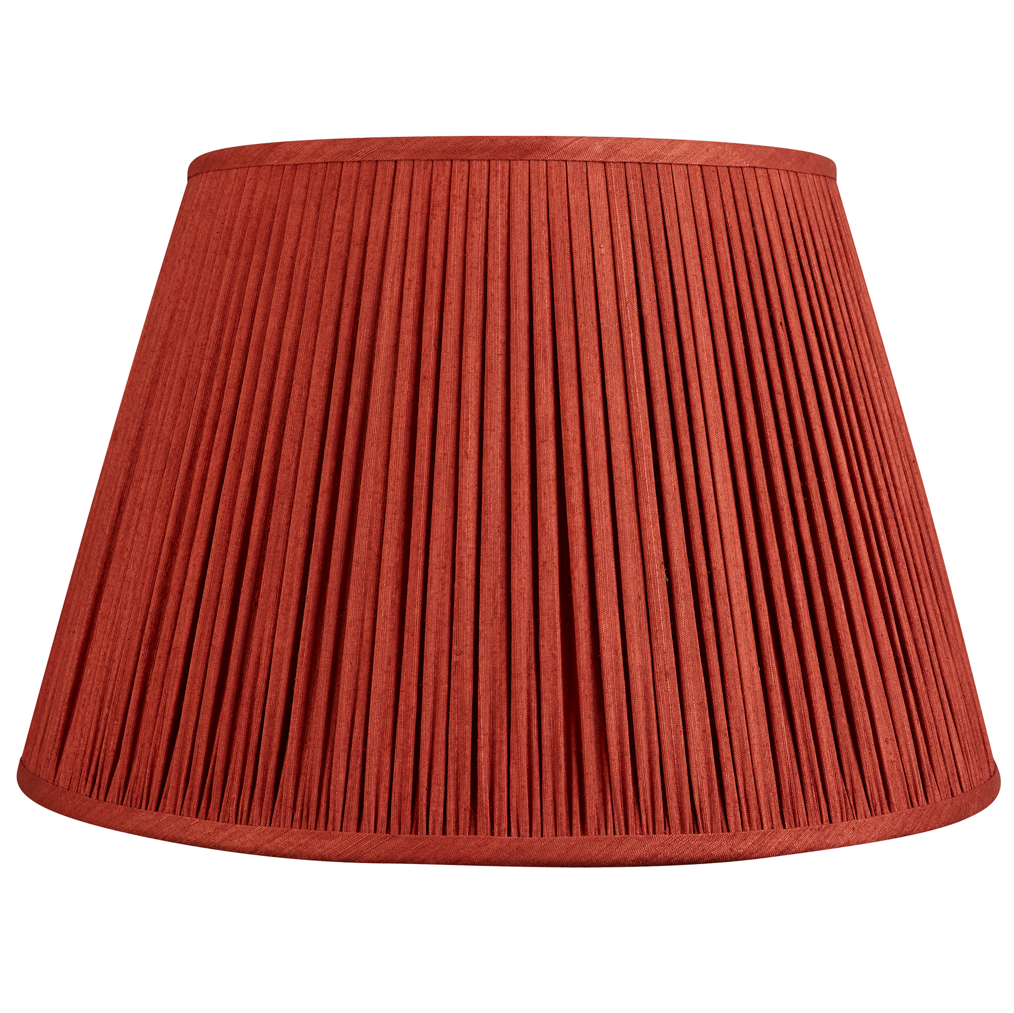 16 inch Gathered red/coral Mulberry silk lampshade