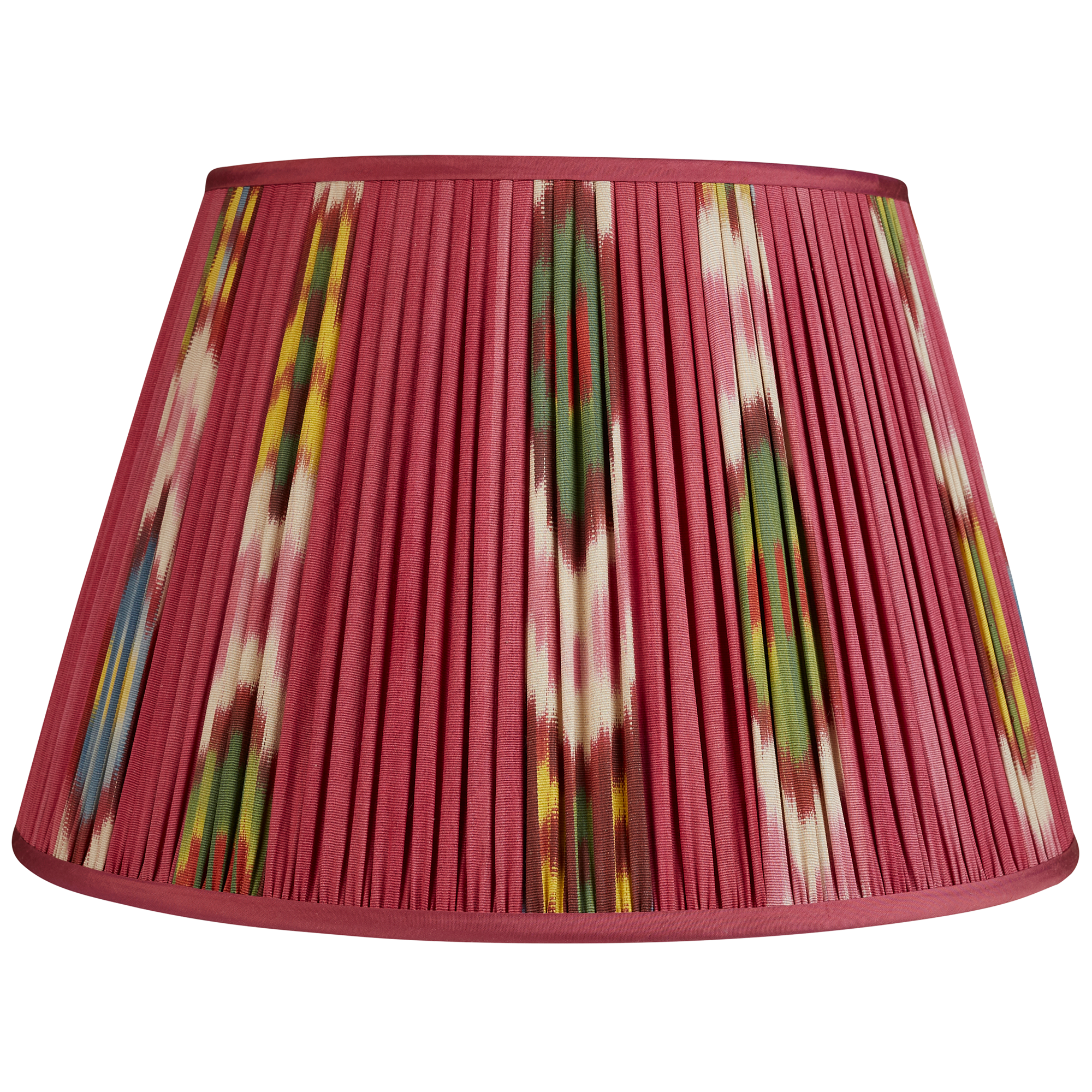 16 Inch Magenta silk and cotton Ikat lampshade