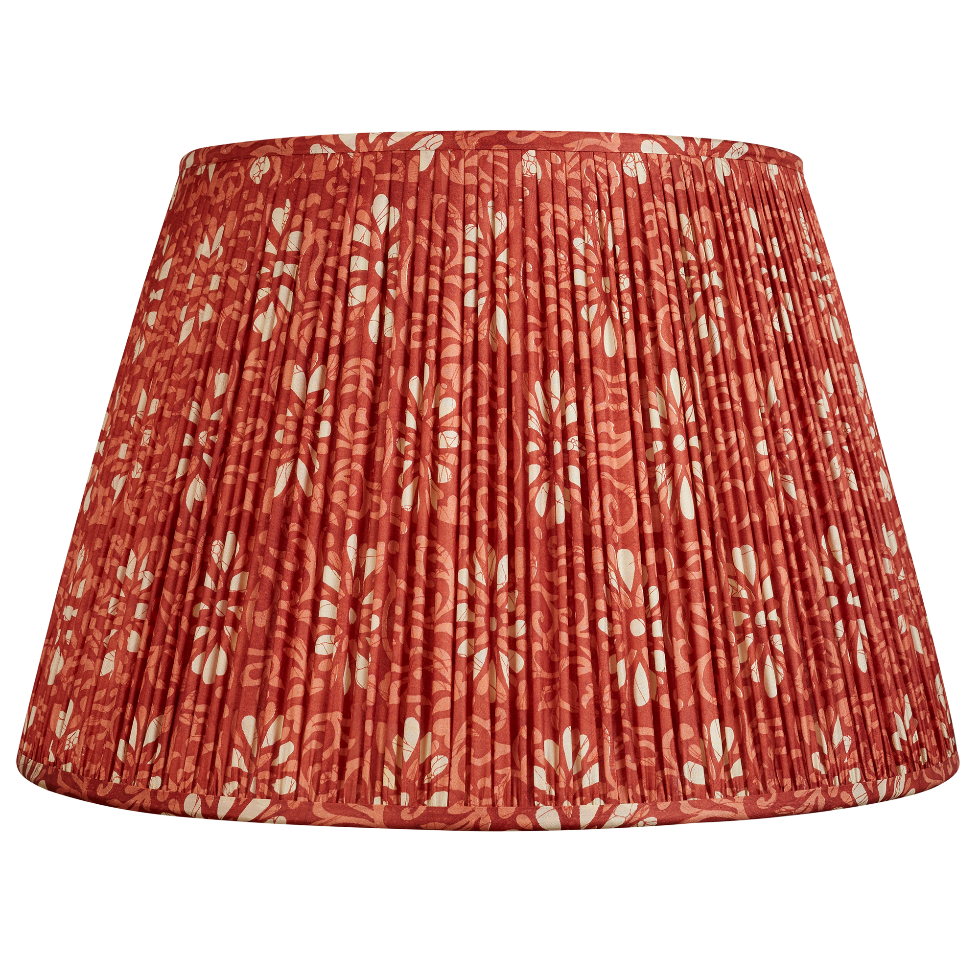 18 Inch Sienna and orange floral silk sari lampshade