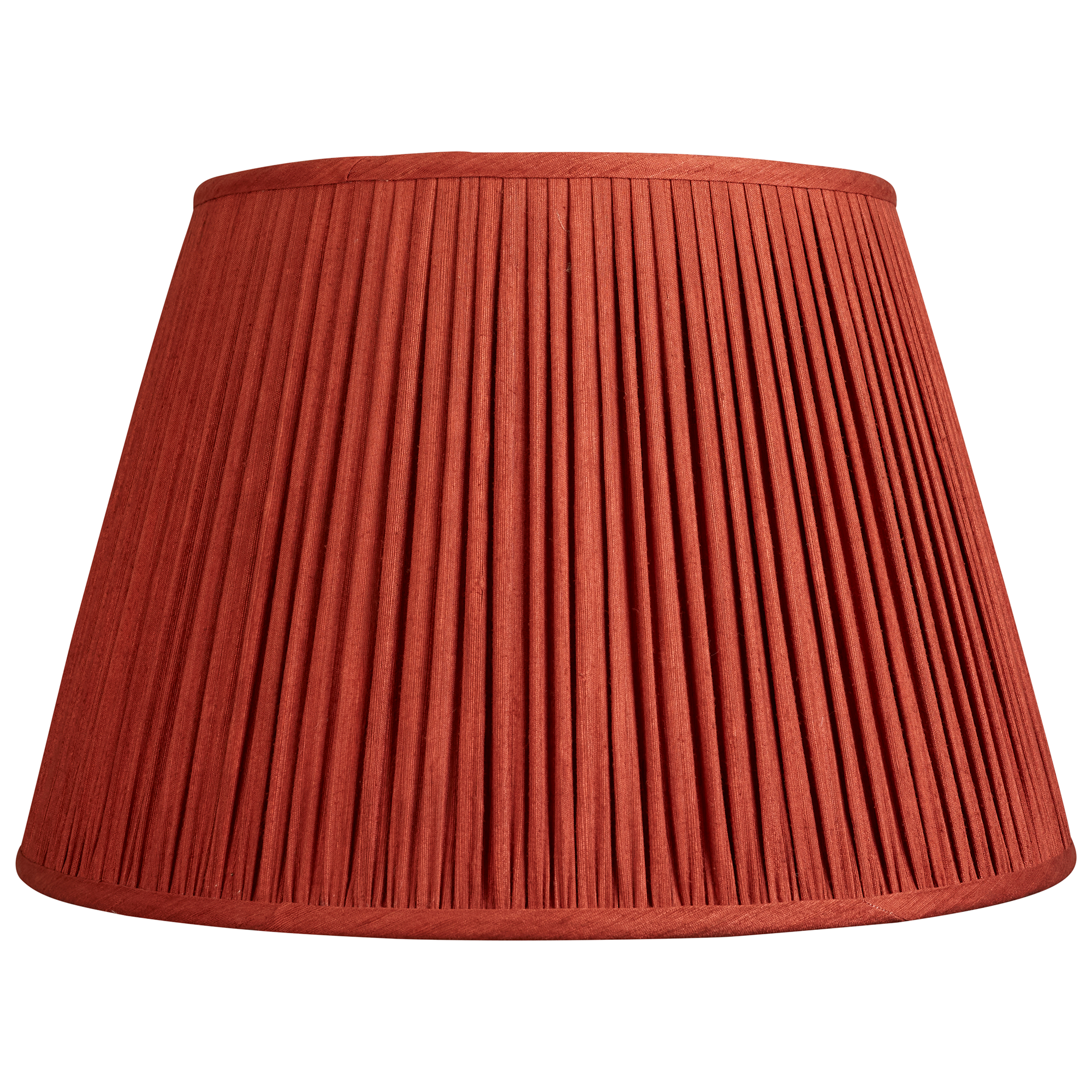 18 Inch Gathered red/coral Mulberry silk lampshade