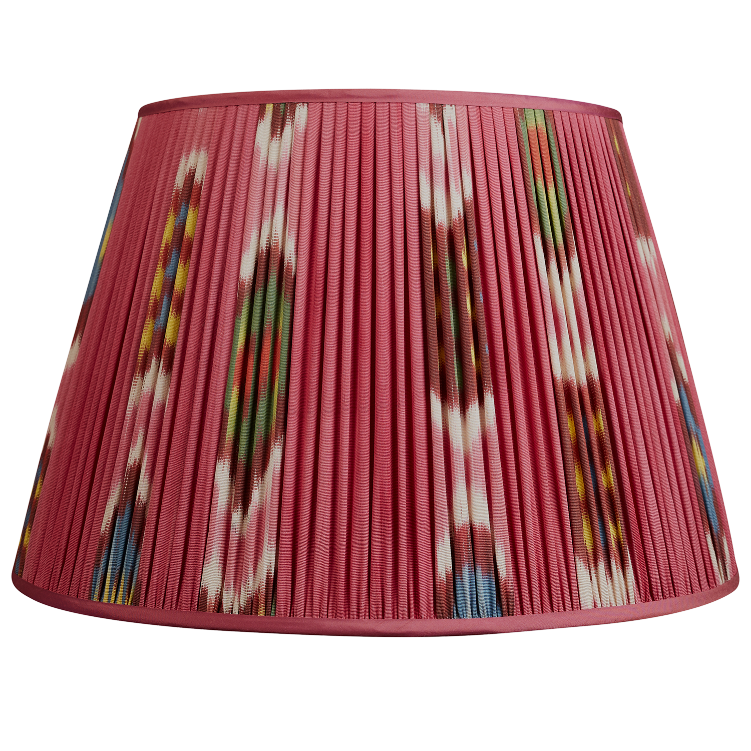 18 Inch Magenta cotton and silk Ikat lampshade