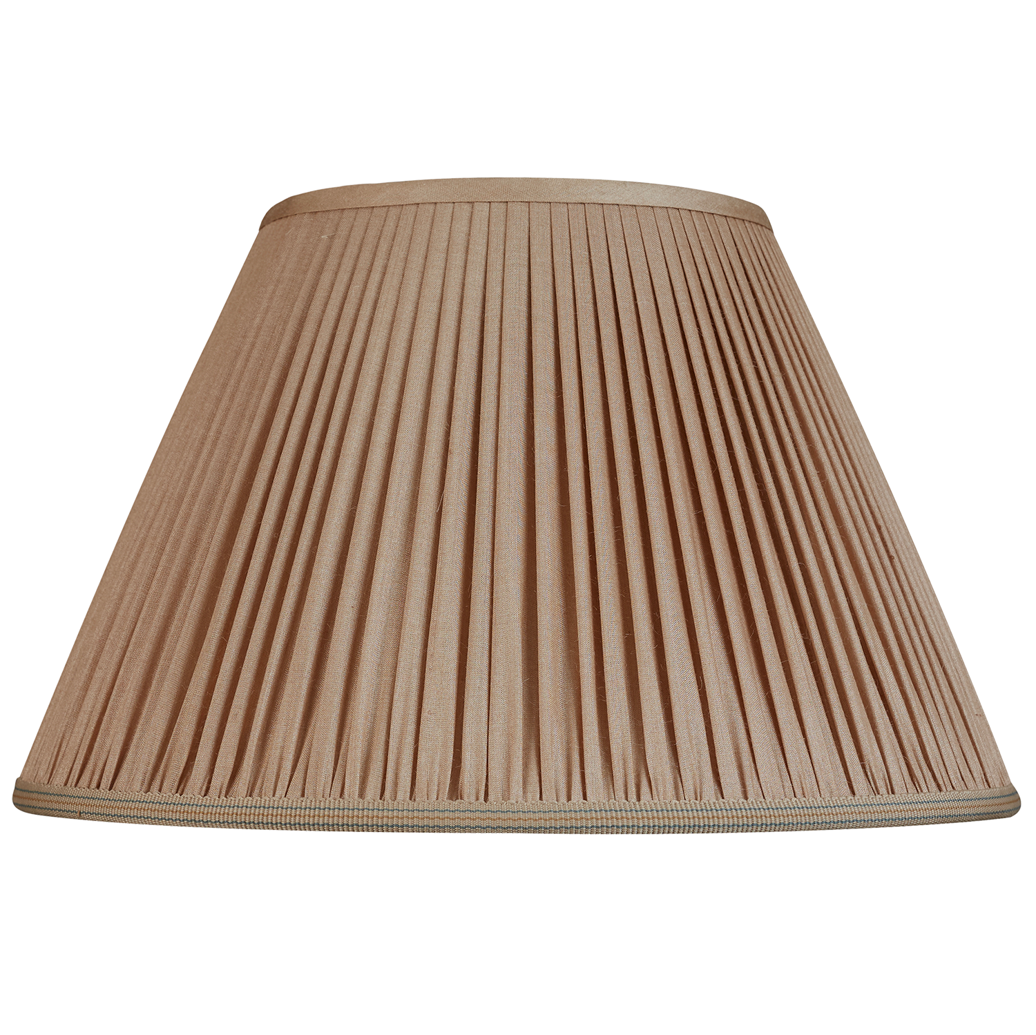 14 inch (36cm) Mink Tussar silk lampshade with trim to base