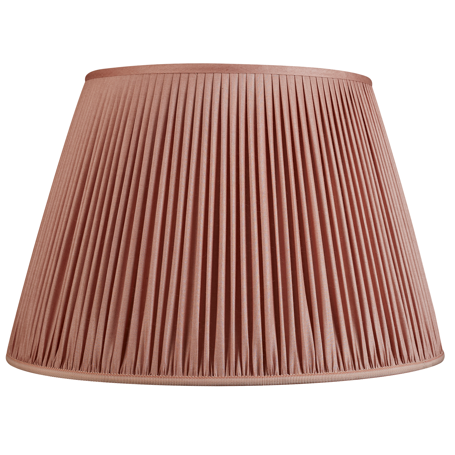 18 Inch Dusky pink Tussar silk lampshade with trim to base