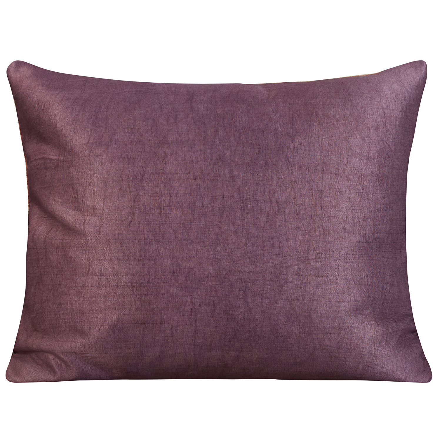 Rectangular silk suzani purple and lilac floral design on pink ground