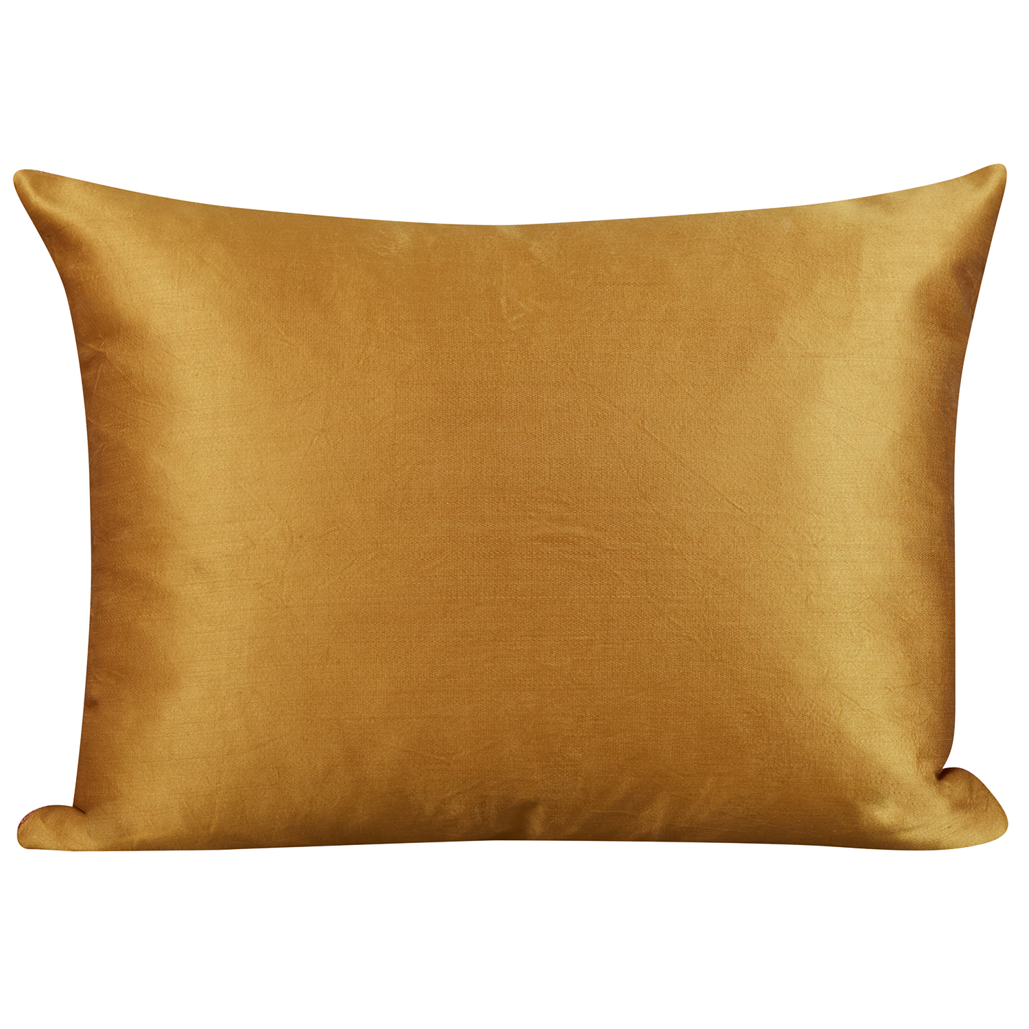 Rectangular silk suzani cushion with scrolling vine and central medallion