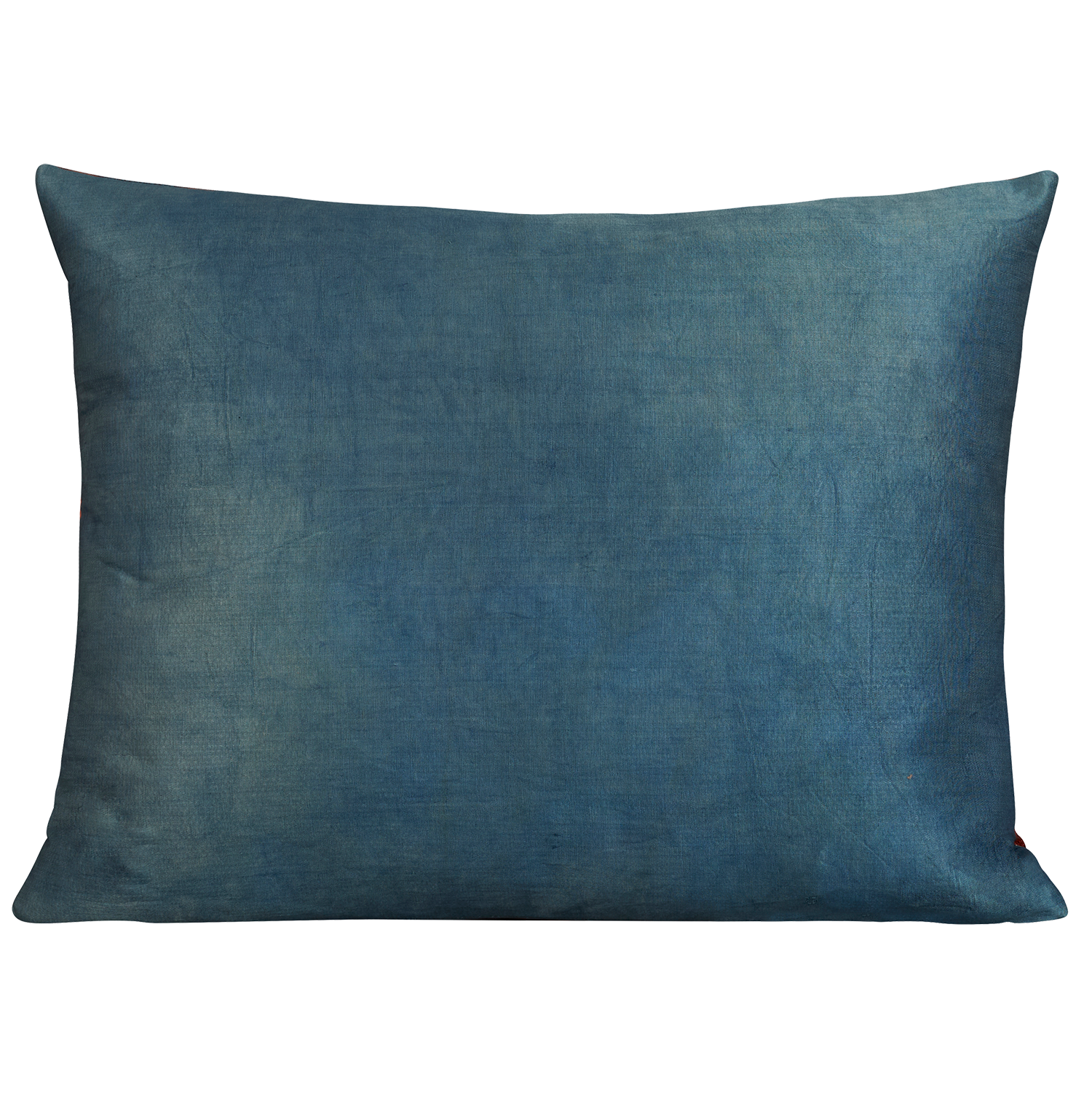 Rectangular Pink silk suzani embroidered cushion with symmetrical floral design and border