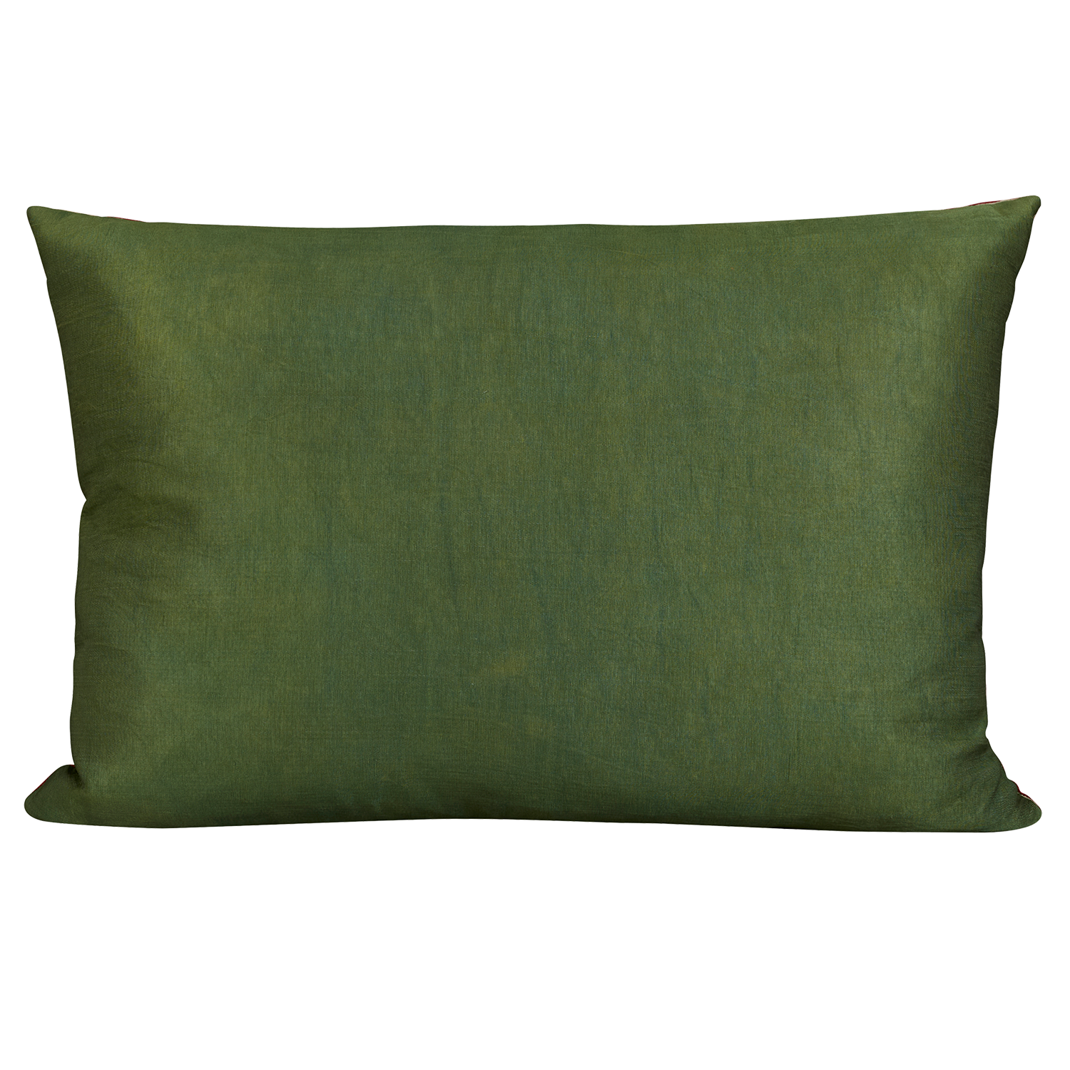 Rectangular silk suzani embroidered cushion with central medallion design and border