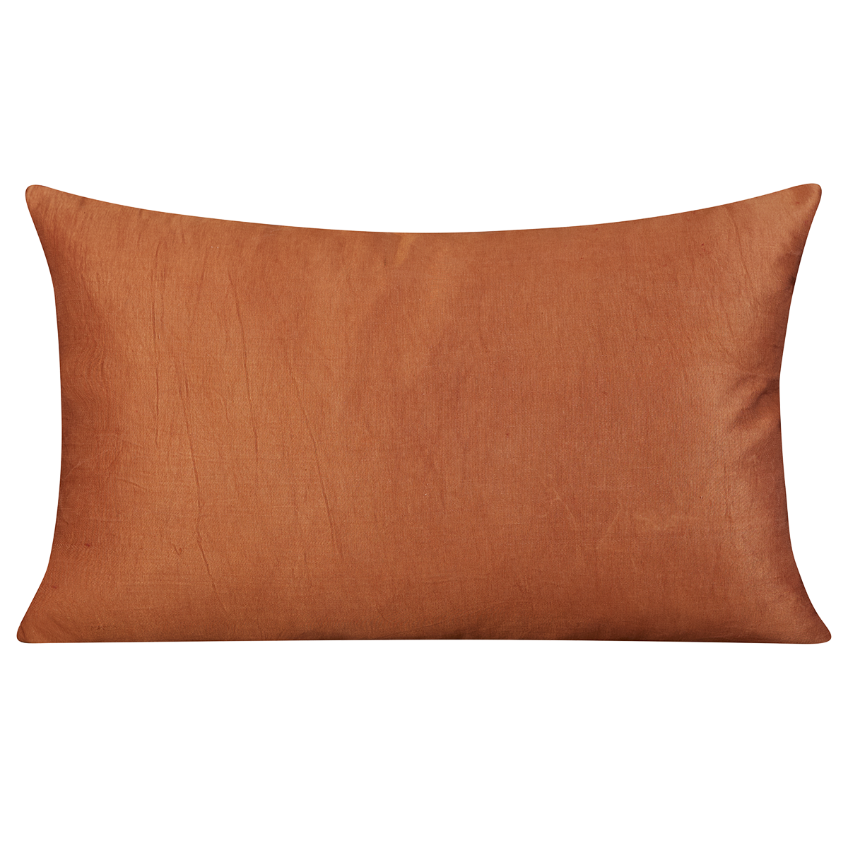Large rectangular silk suzani cushion with scallop border and central floral design