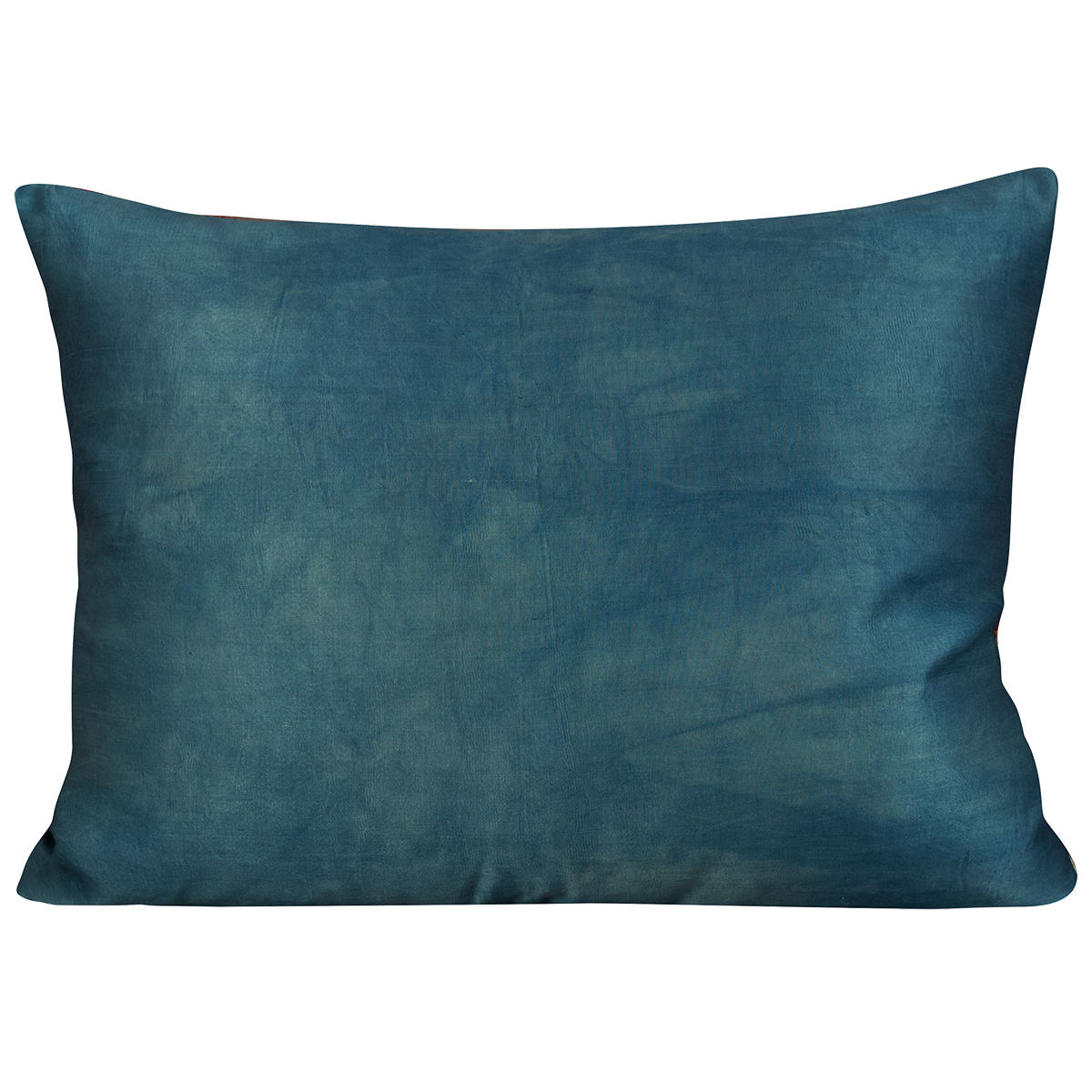 Rectangular silk suzani cushion with triple carnation design