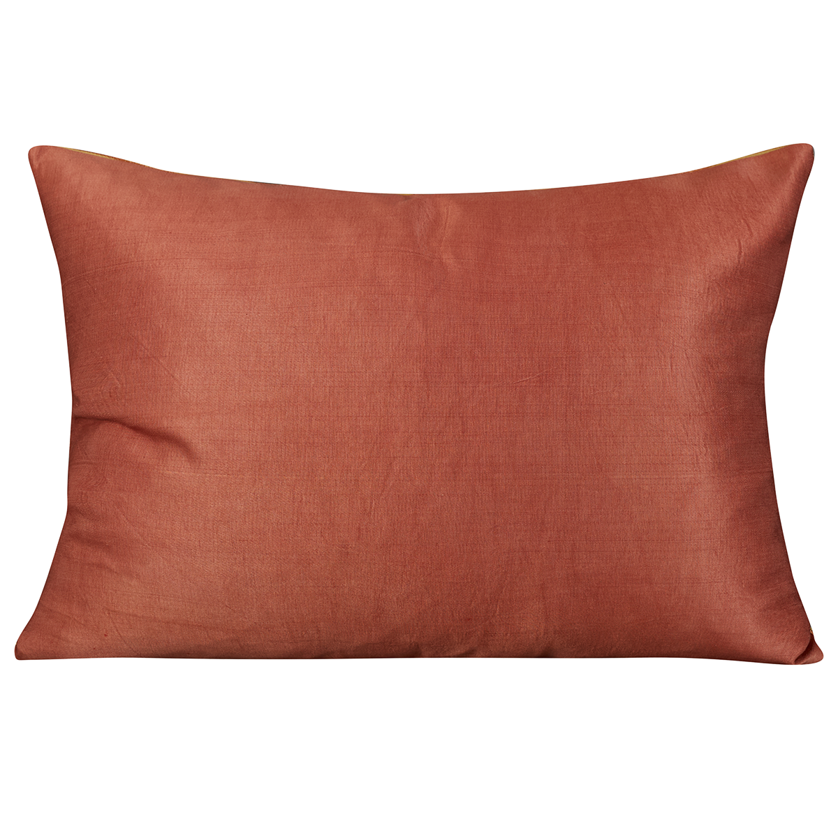 Rectangular floral design silk suzani cushion design on yellow gold ground