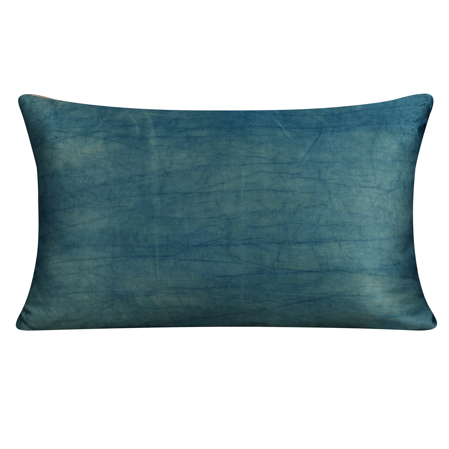 Rectangular central floral medallion suzani with blue back