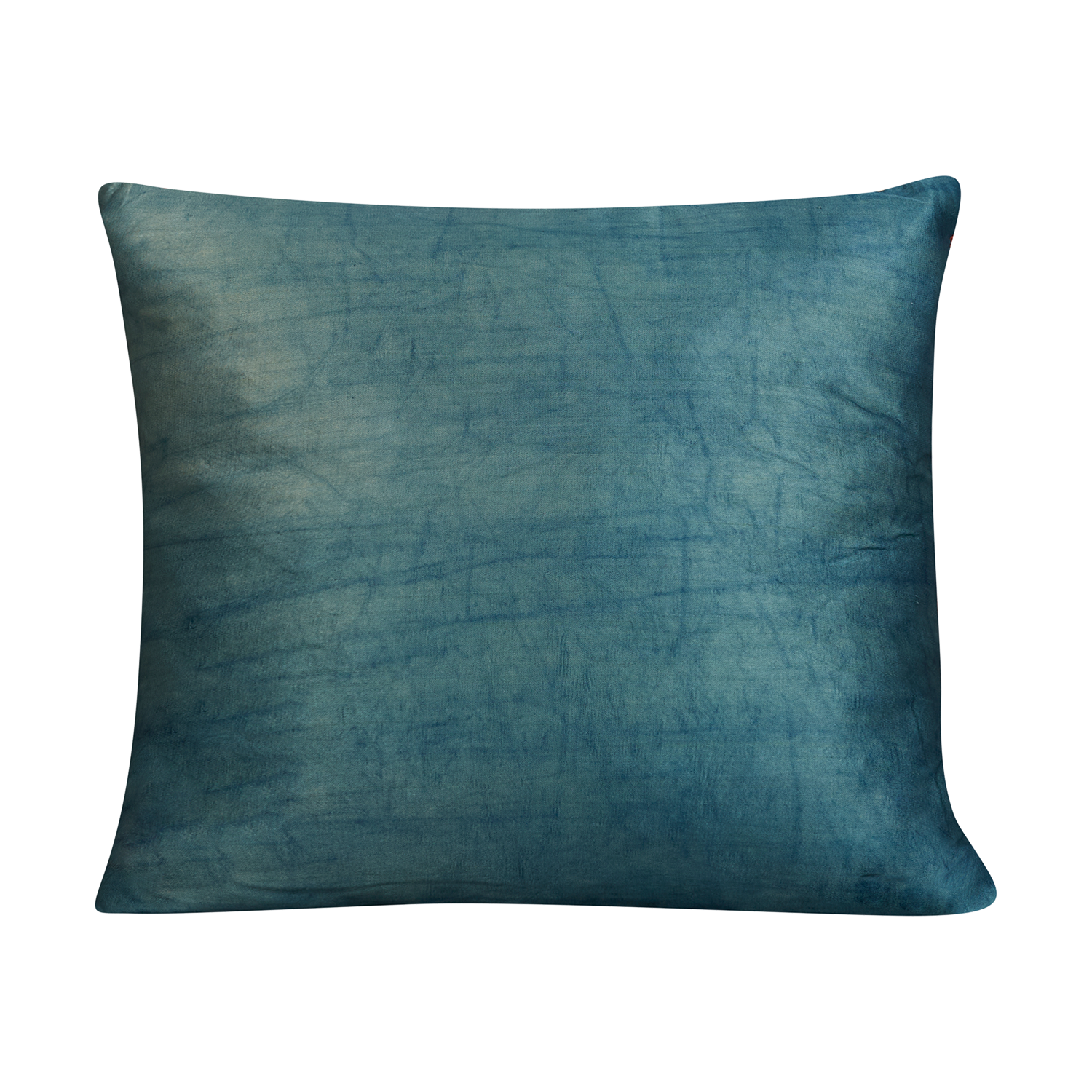 Square sunburst medallion suzani on beige ground with blue back