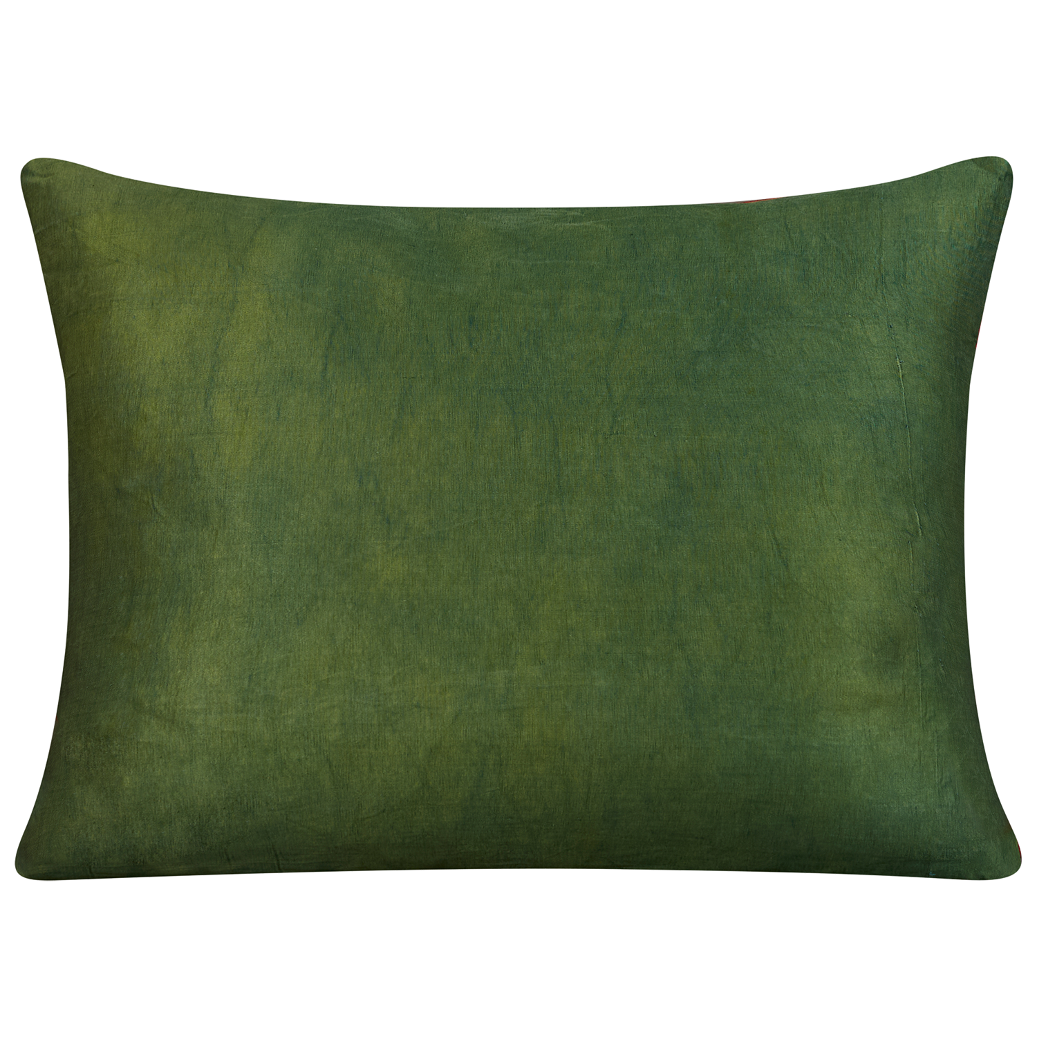 Rectangular golden botanical tulip suzani with green back