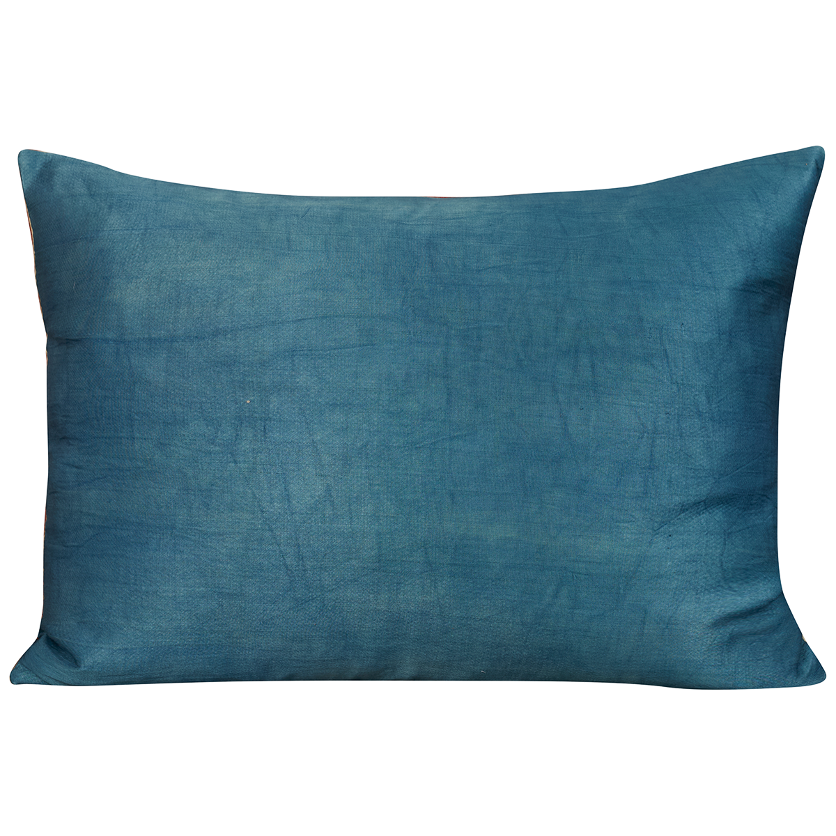 Rectangular silk suzani cushion with floral and Anatolian design