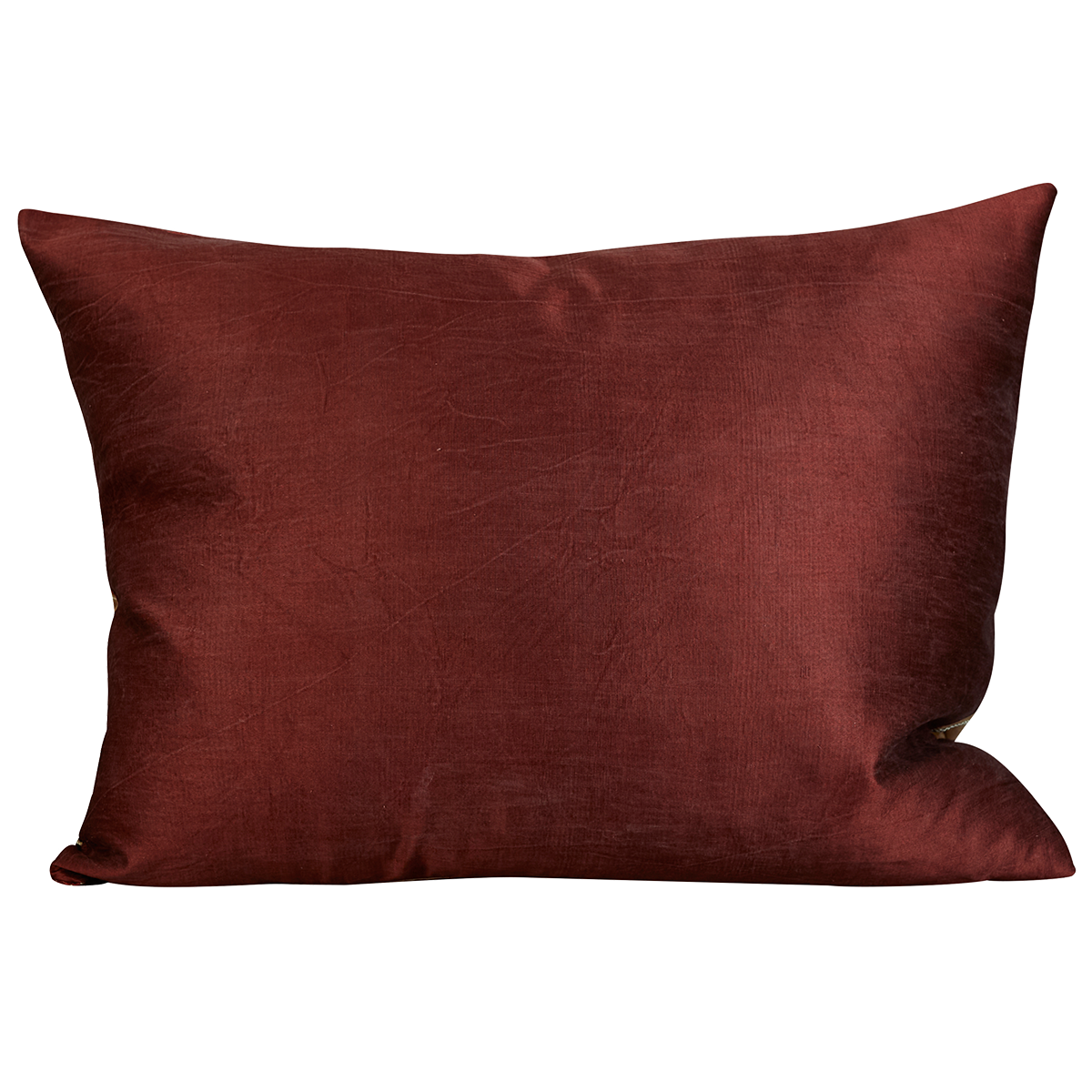 Rectangular silk suzani cushion with tulip motifs and scalloped border