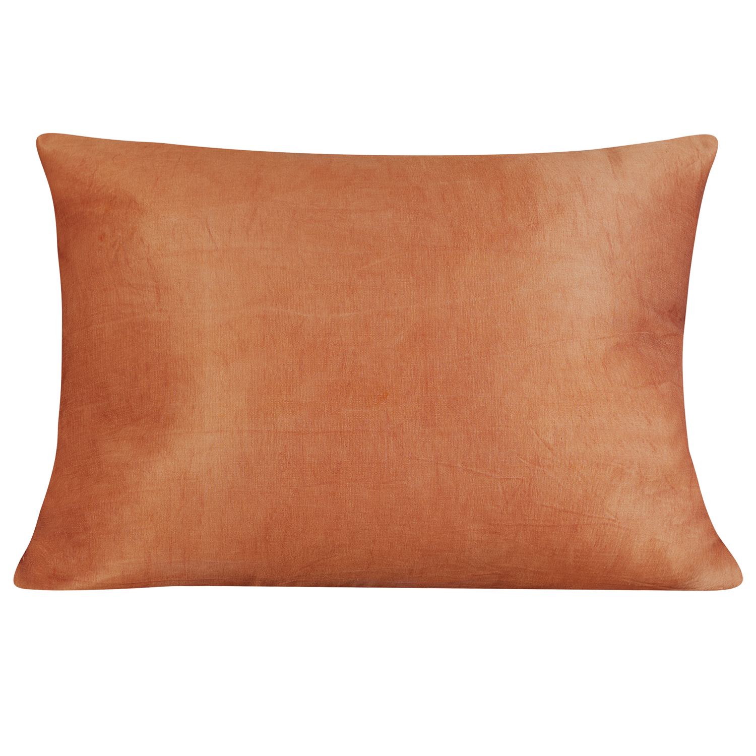 Rectangular orange paisley design suzani on dark blue ground with pink silk back