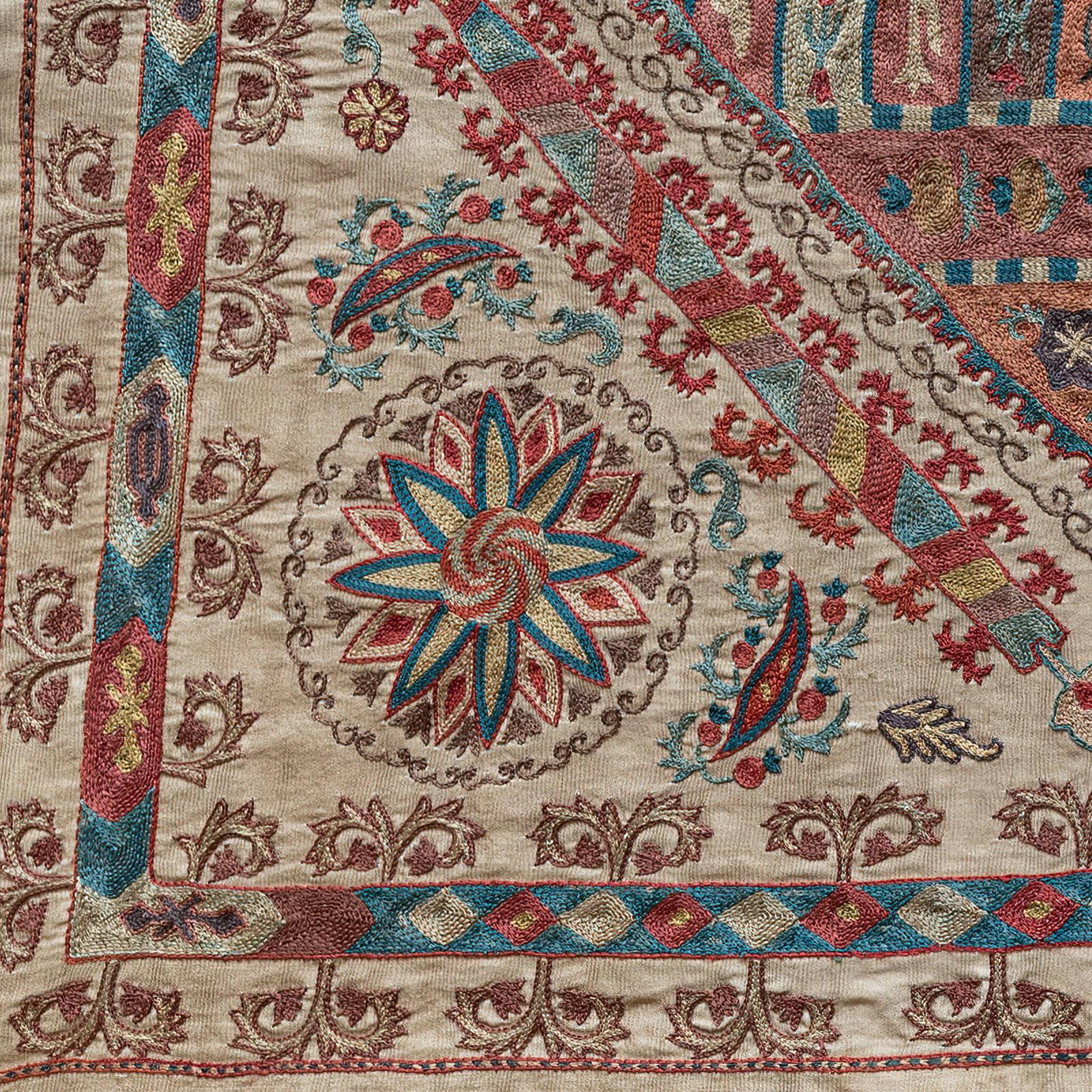 Rectangular silk Suzani hanging, Uzbekistan circa 2020