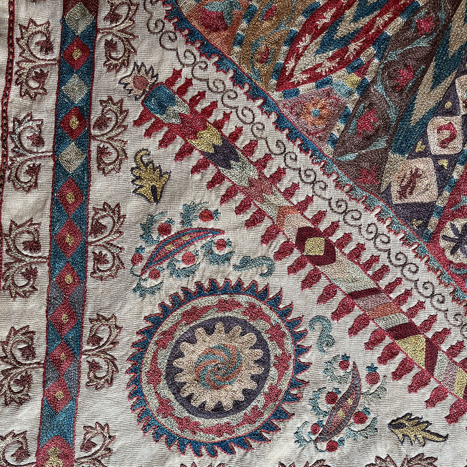 Rectangular silk Suzani hanging, Uzbekistan circa 2020