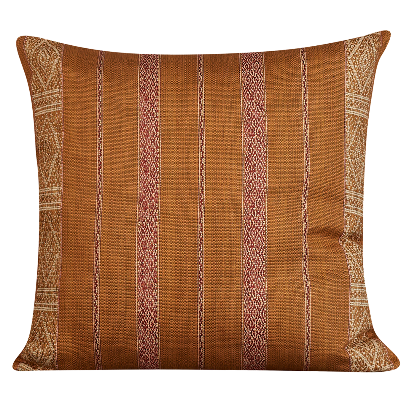 Square Timor woven cushion - Cognac