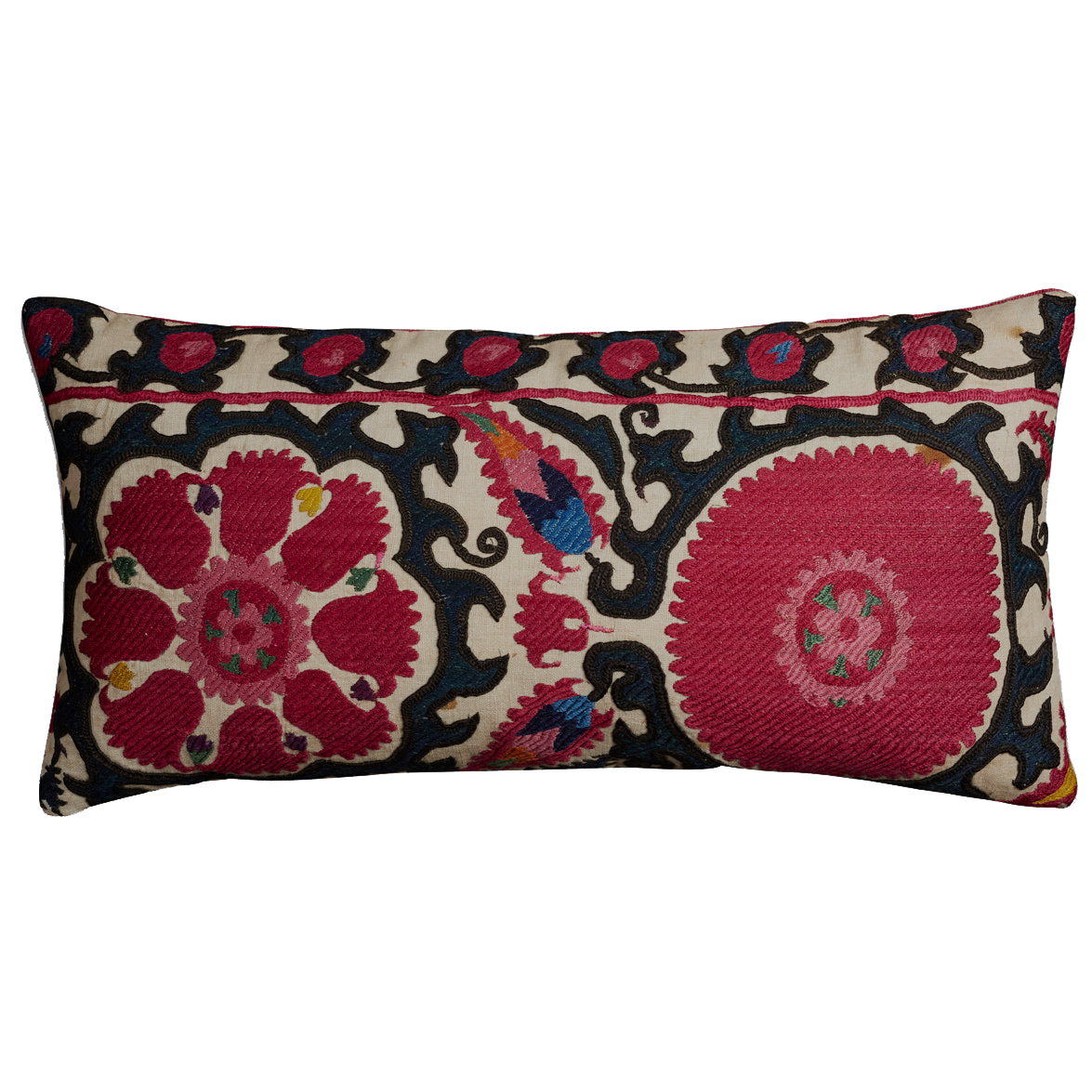 Rectangular vintage suzani cushion - throw pillow