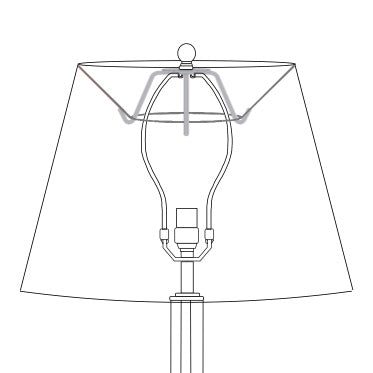 Adapter for US harp/spider fitting table lamps