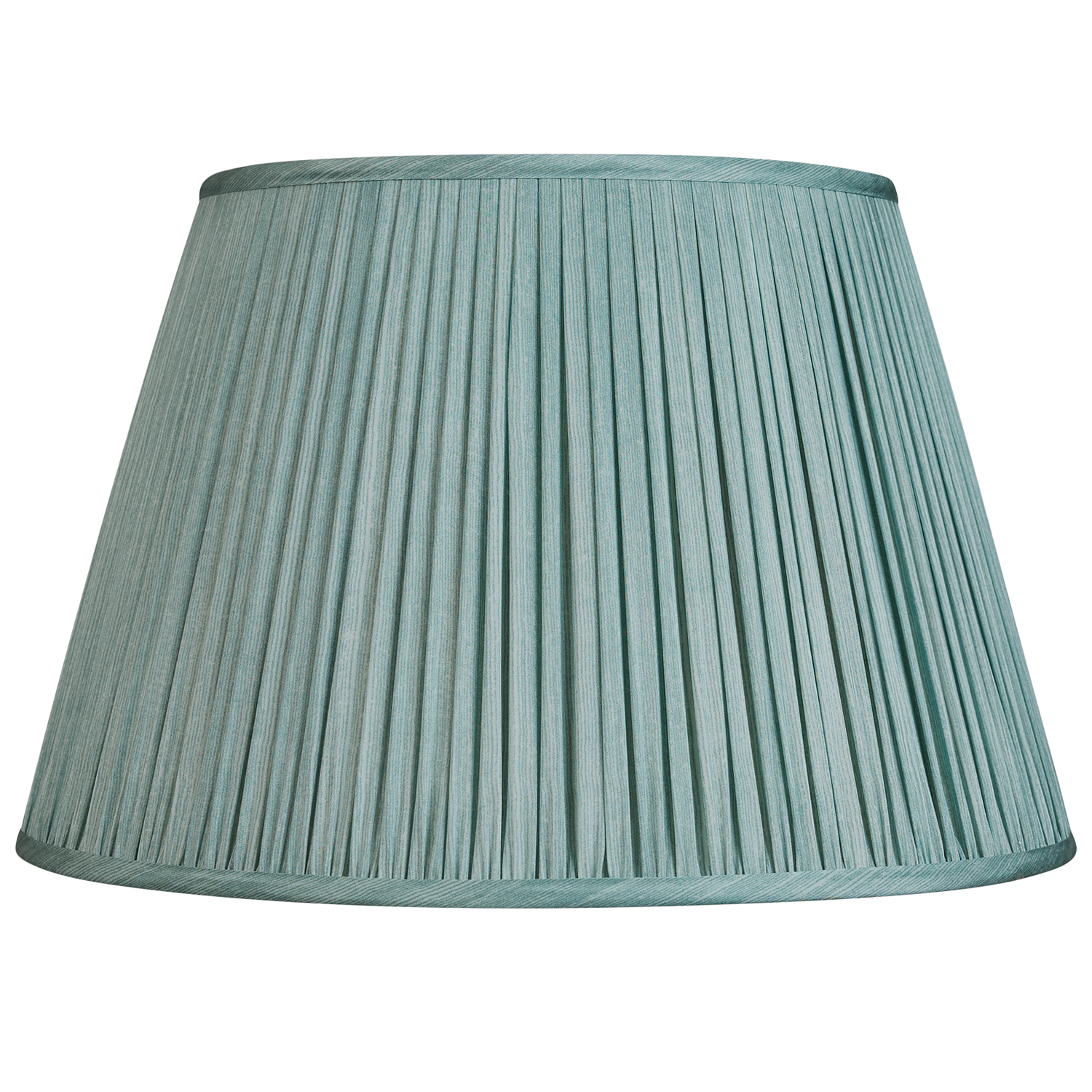 16 Inch Celadon ripple pinstripe sari style gathered silk lampshade