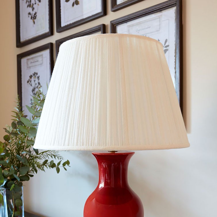 Nushka Lampshades 17 inch - 43cm Gathered cream cotton lampshade