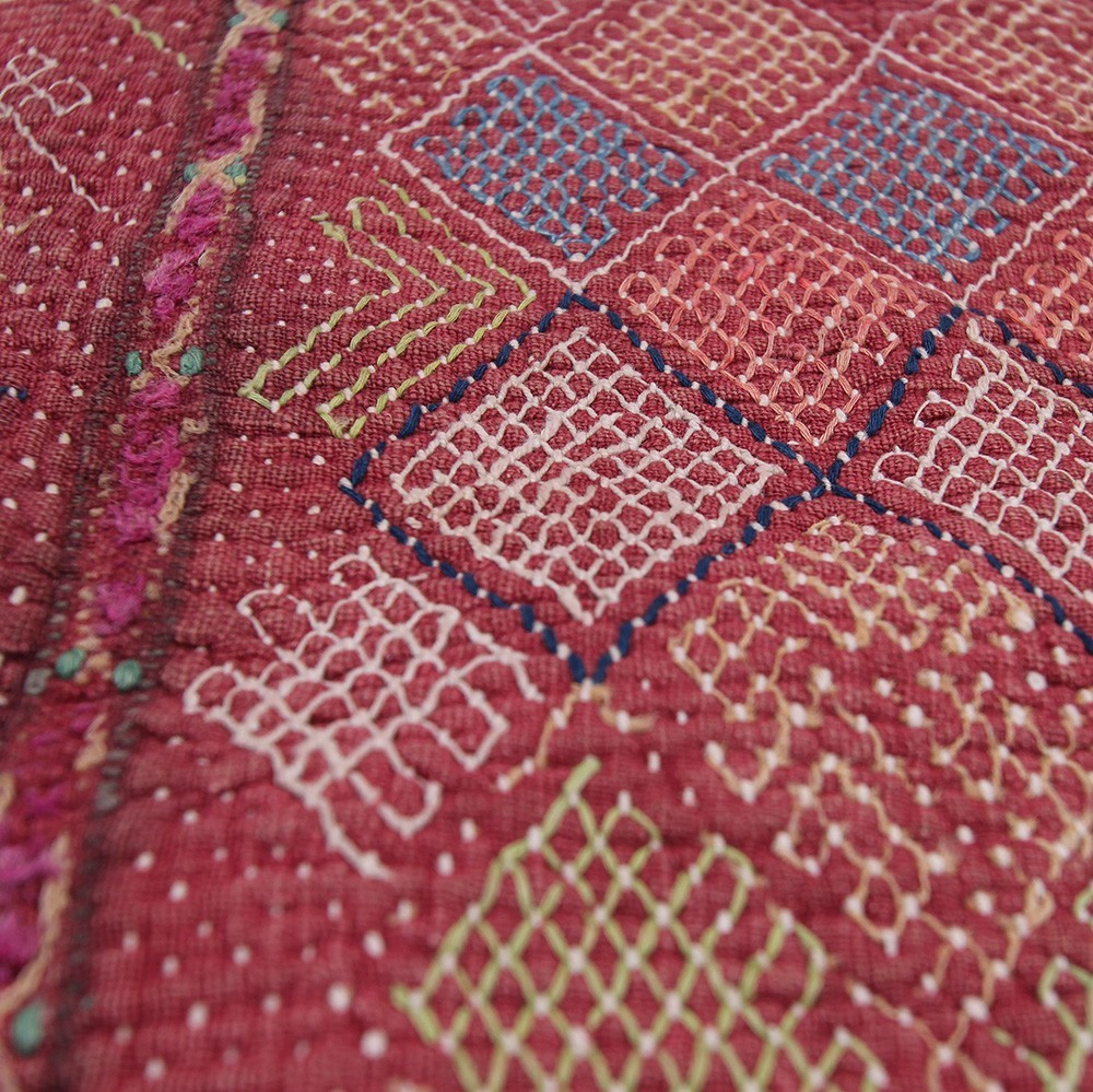 Nushka Textiles Indian Textile - Large Banjara Kantha Cushion Cover