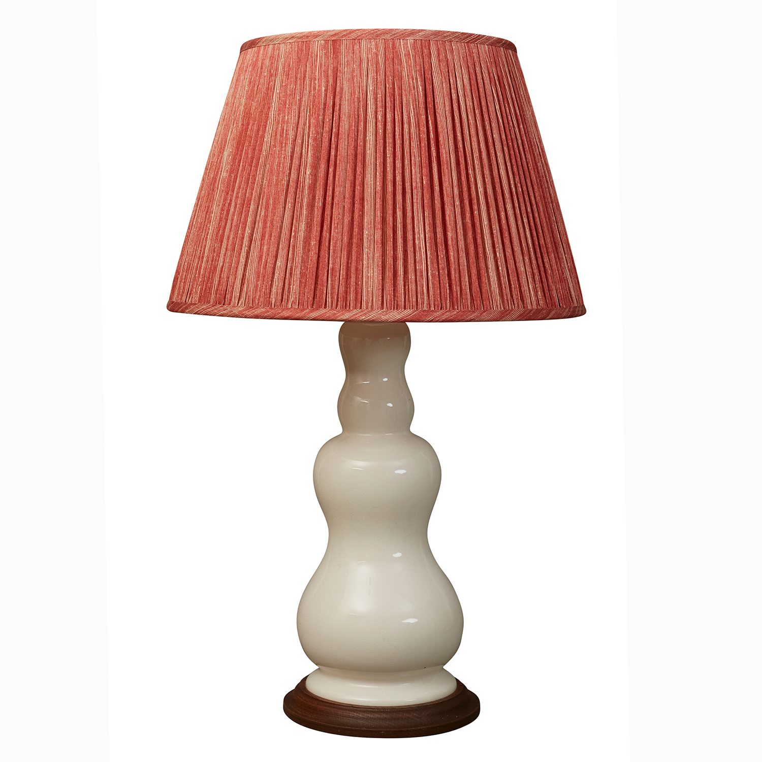 16 Inch Raspberry and pink ripple pinstripe sari style gathered silk lampshade