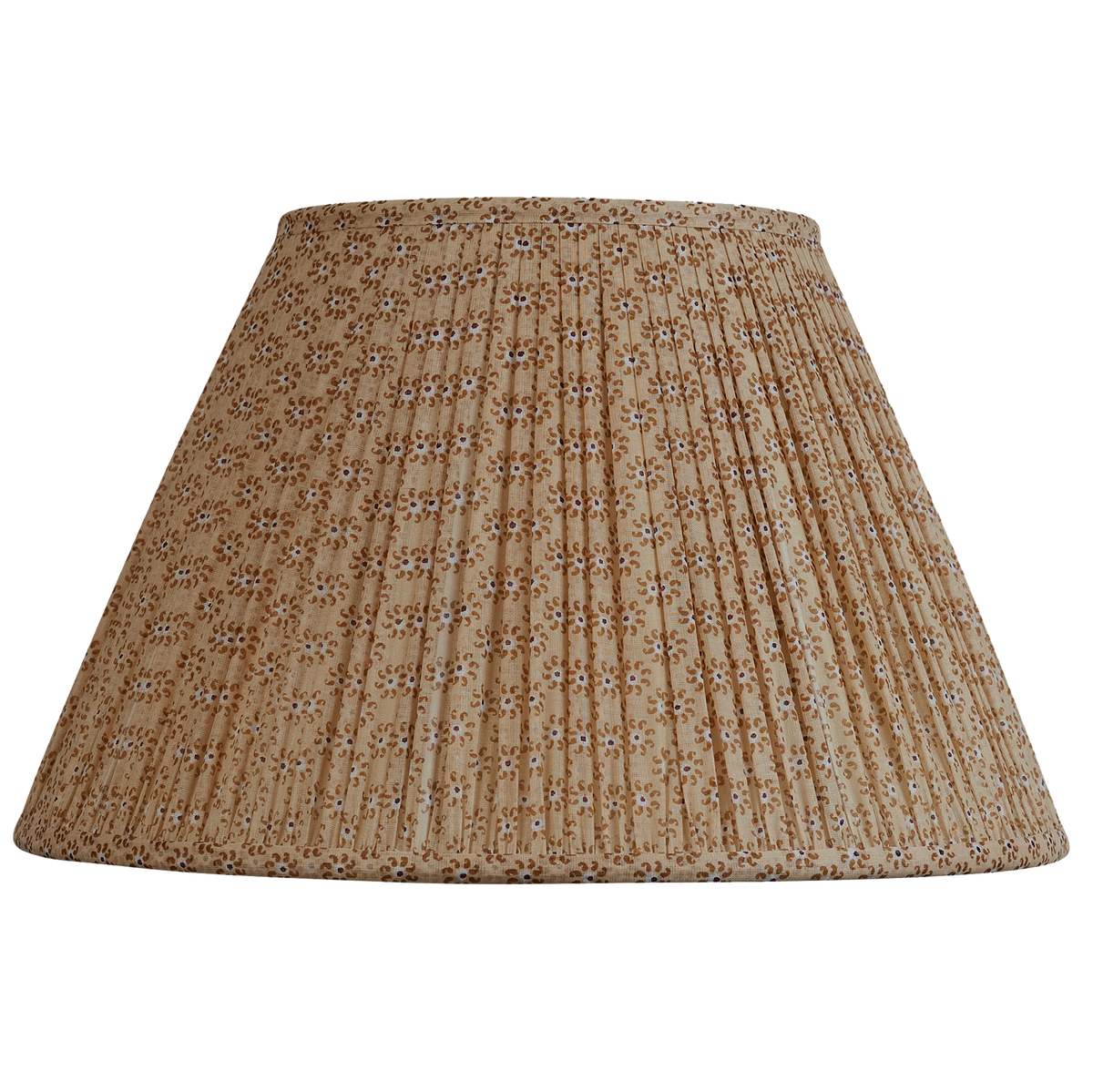 14 inch Caramel and brown sun design silk sari lampshade
