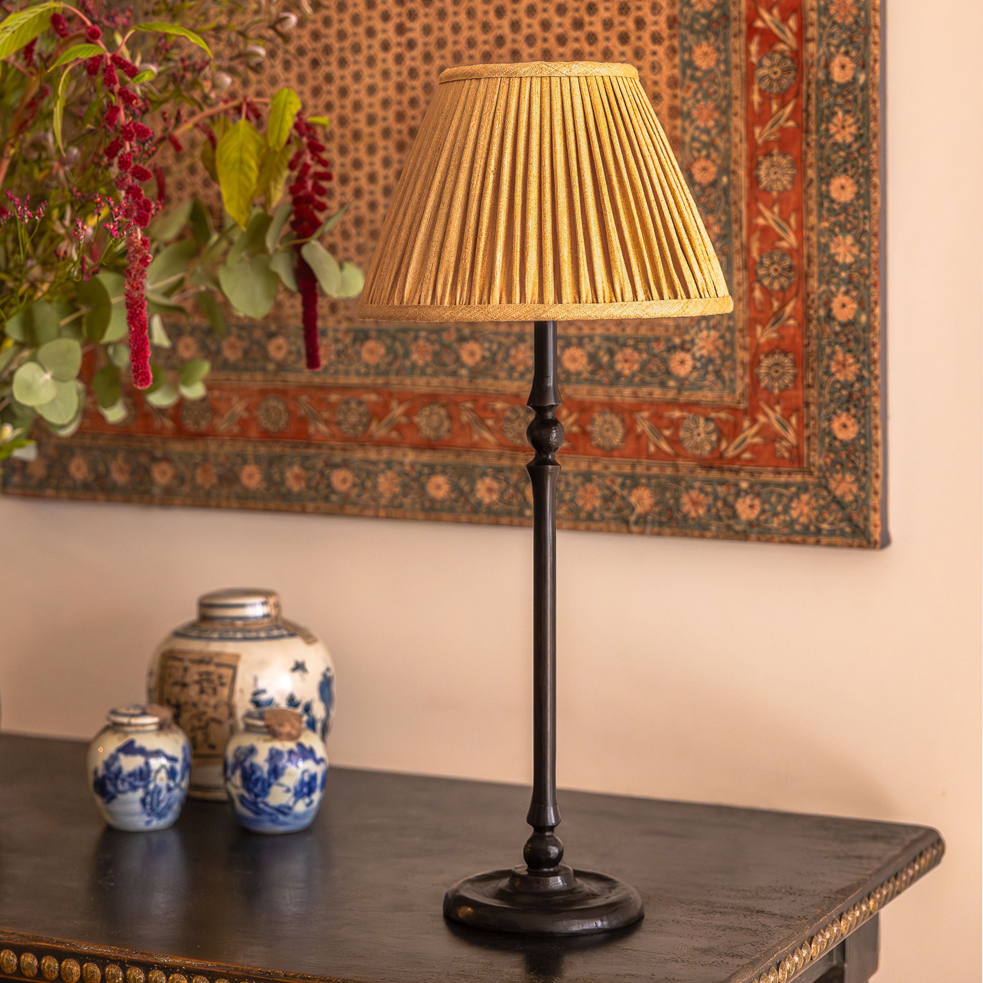 10 inch (26cms) Yellow Mulberry silk French drum lampshade