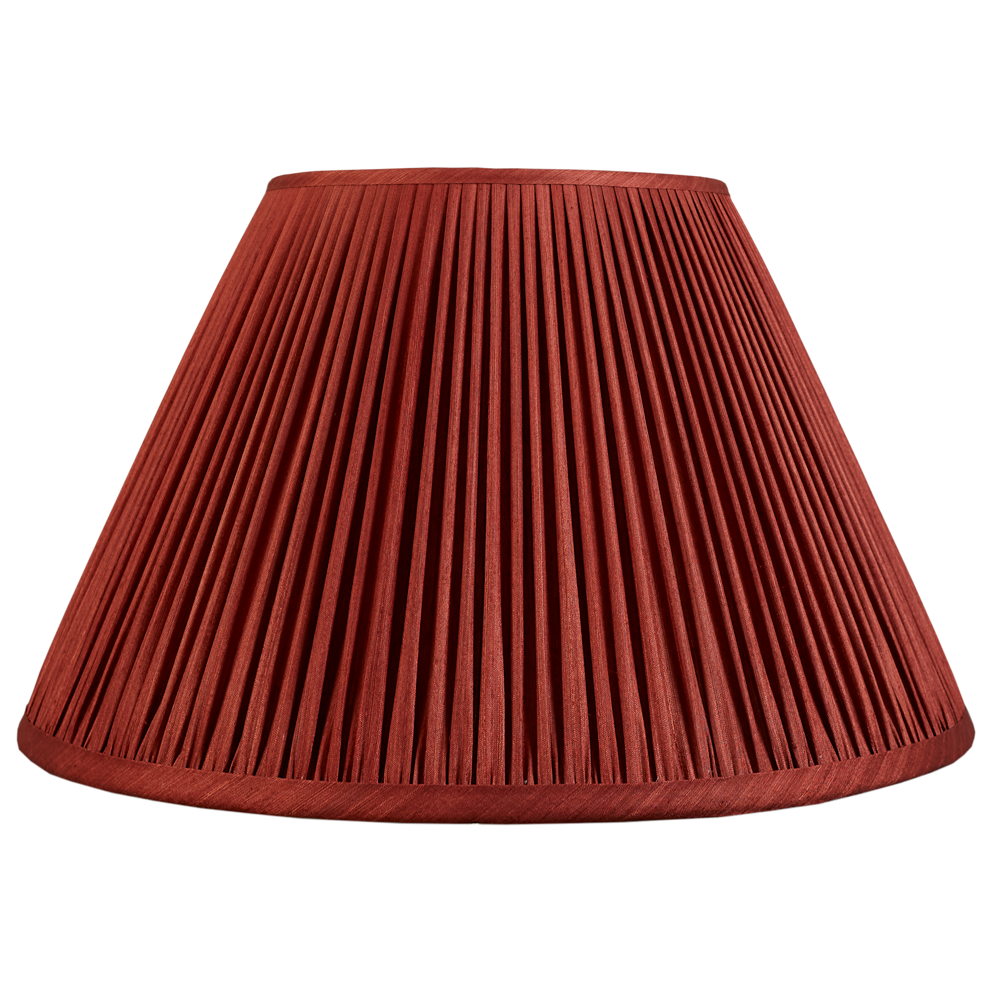 12 inch red/coral Mulberry silk French drum lampshade