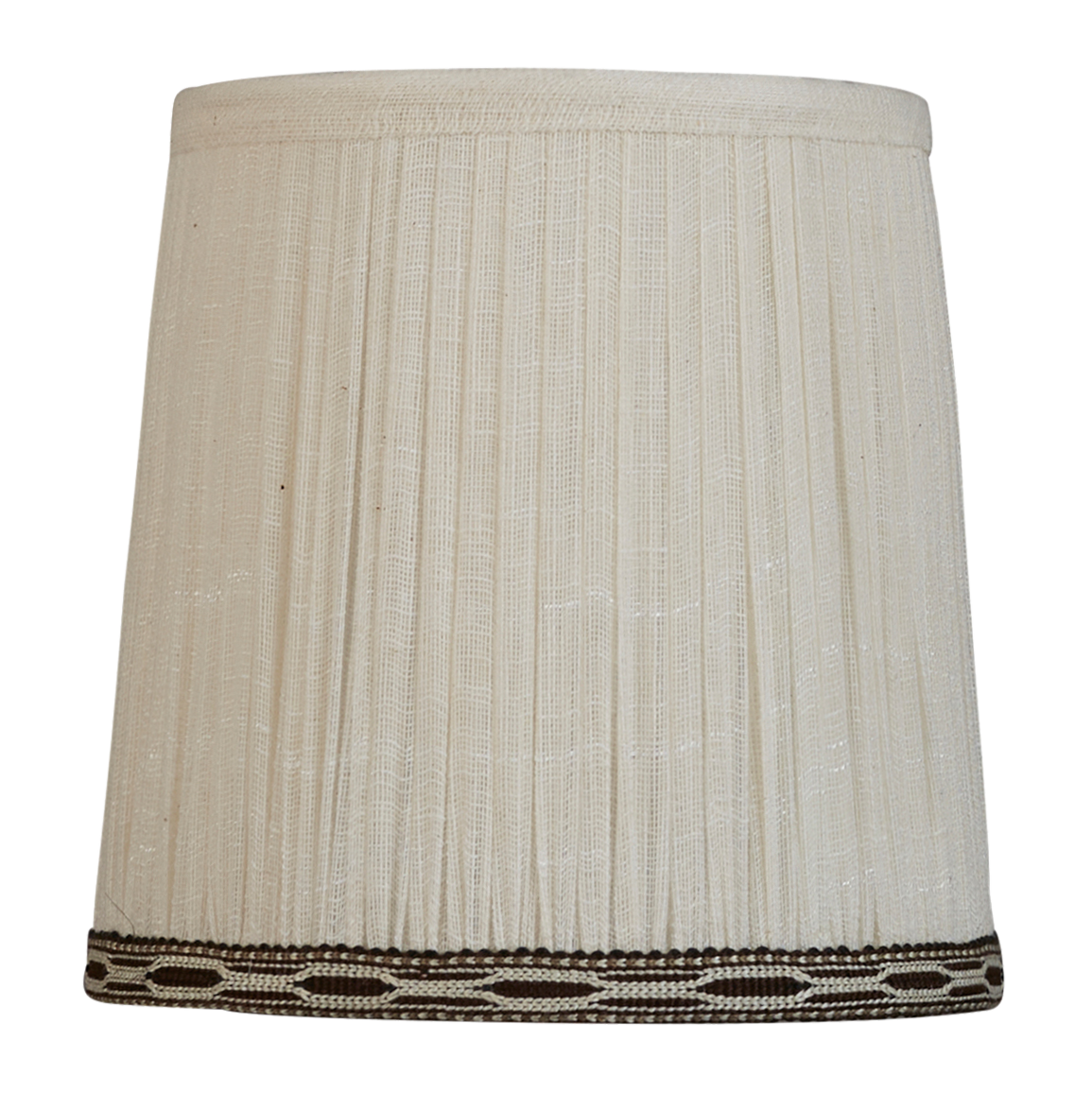 6 inch cotton lampshade with embroidered trim, with gimbal fitting