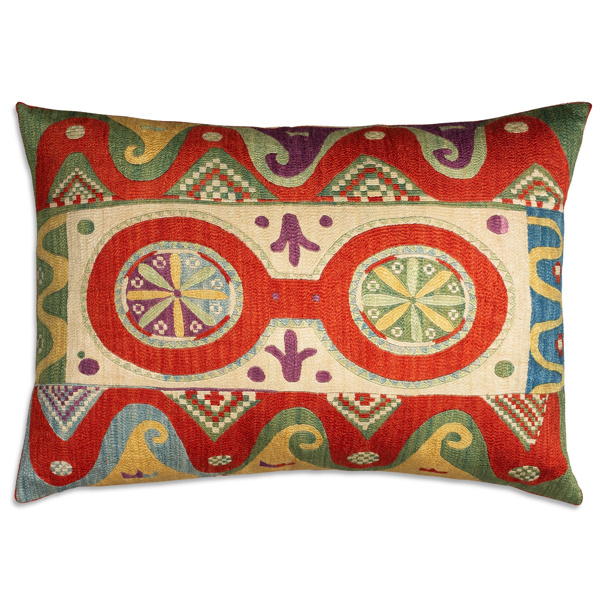 Rare silk Kaitag style Caucasian cushion